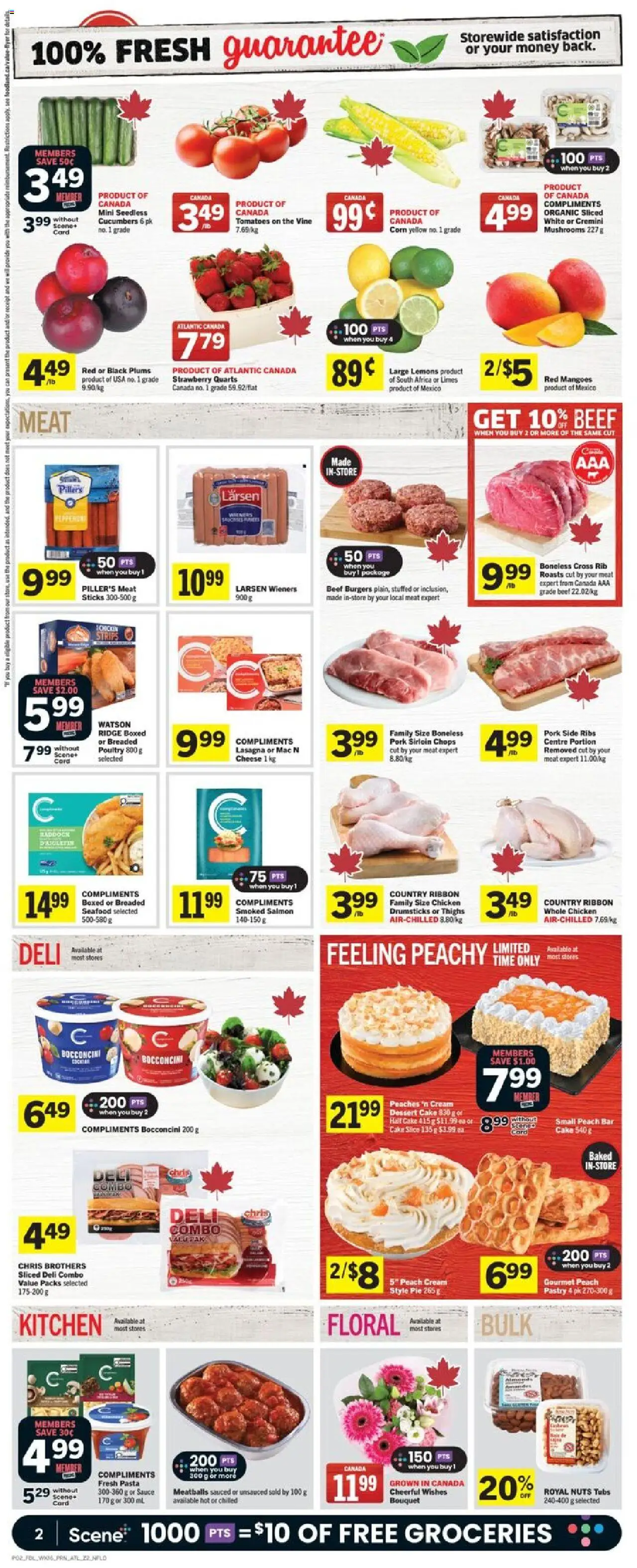 Foodland flyer valid from 14.08.2025 | Page: 3 | Products: Beef, Nuts, Cucumbers, Tomatoes