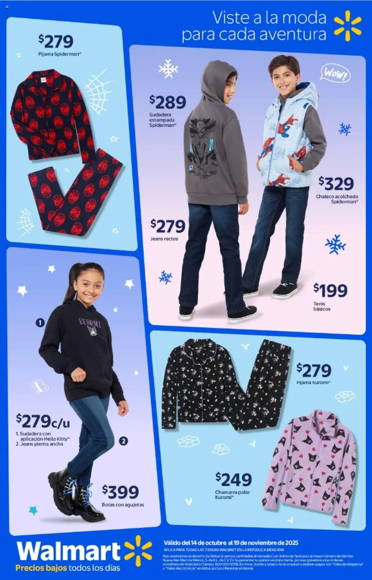 Nuevas ofertas de Walmart válidas en toda la República Mexicana desde el 14.10.2025. ¡Encuentra las mejores ofertas en Walmart - Folleto Diversión tan grande como su imaginación! | Página: 6 | Productos: Chaleco, Pijama, Sudadera, Acolchado