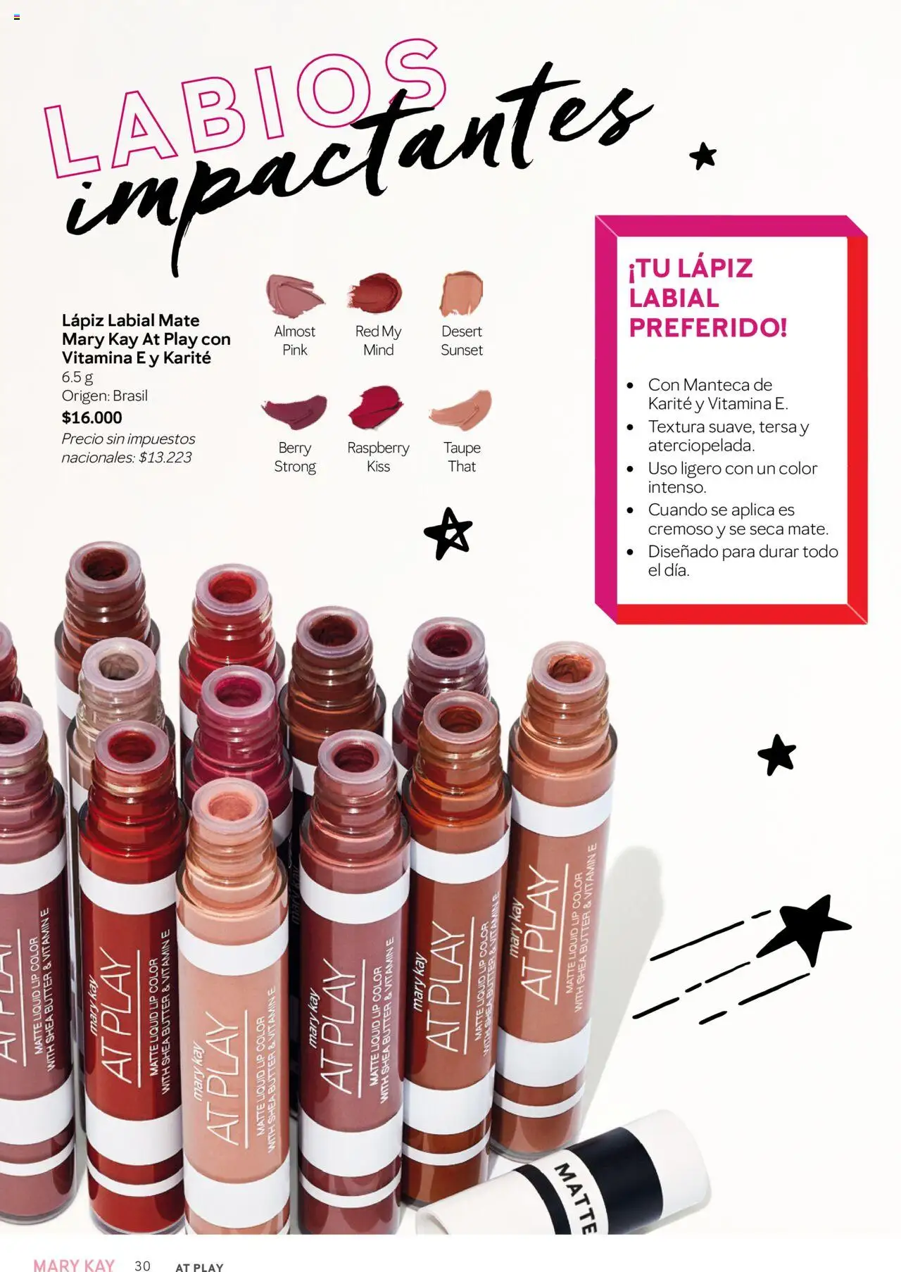 Mary Kay catálogo Invierno │ válido desde el 01.07.2025 | Página: 30 | Productos: Mate, Lápiz labial, Manteca