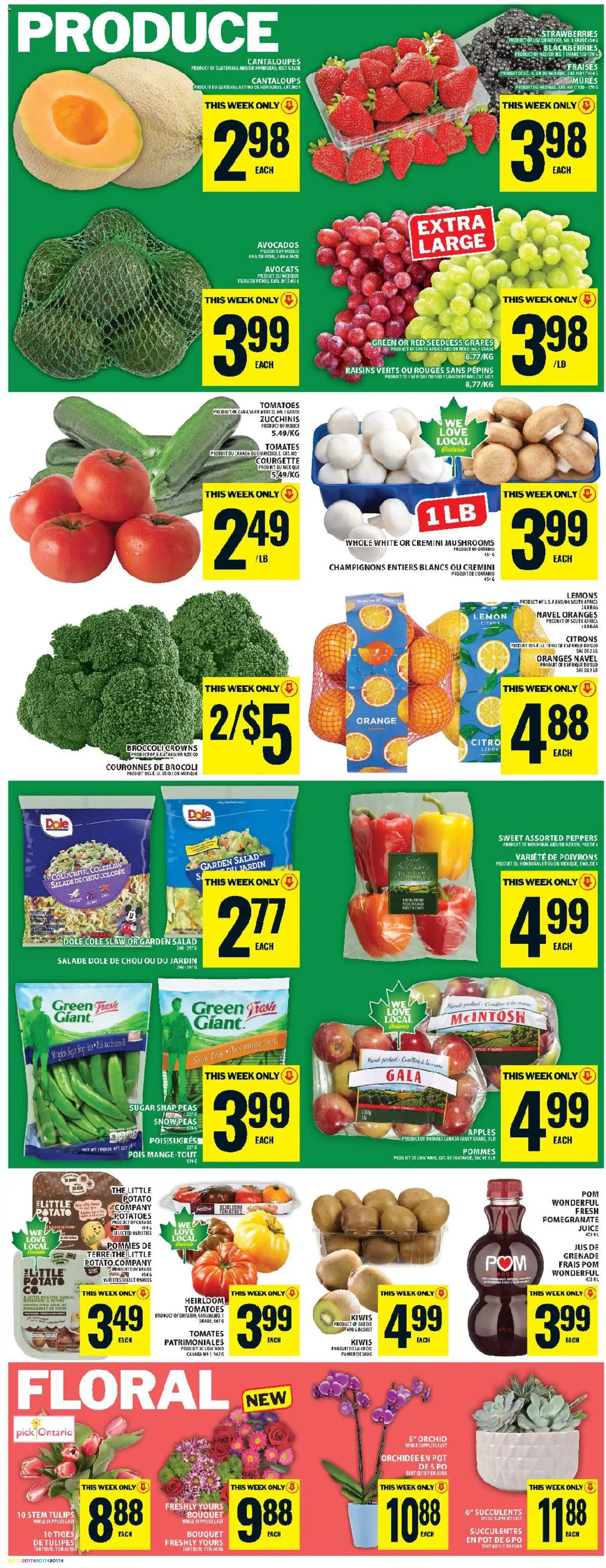 Food Basics flyer valid from 26.02.2026 | Page: 7 | Products: Strawberries, Salad, Basket, Tomatoes