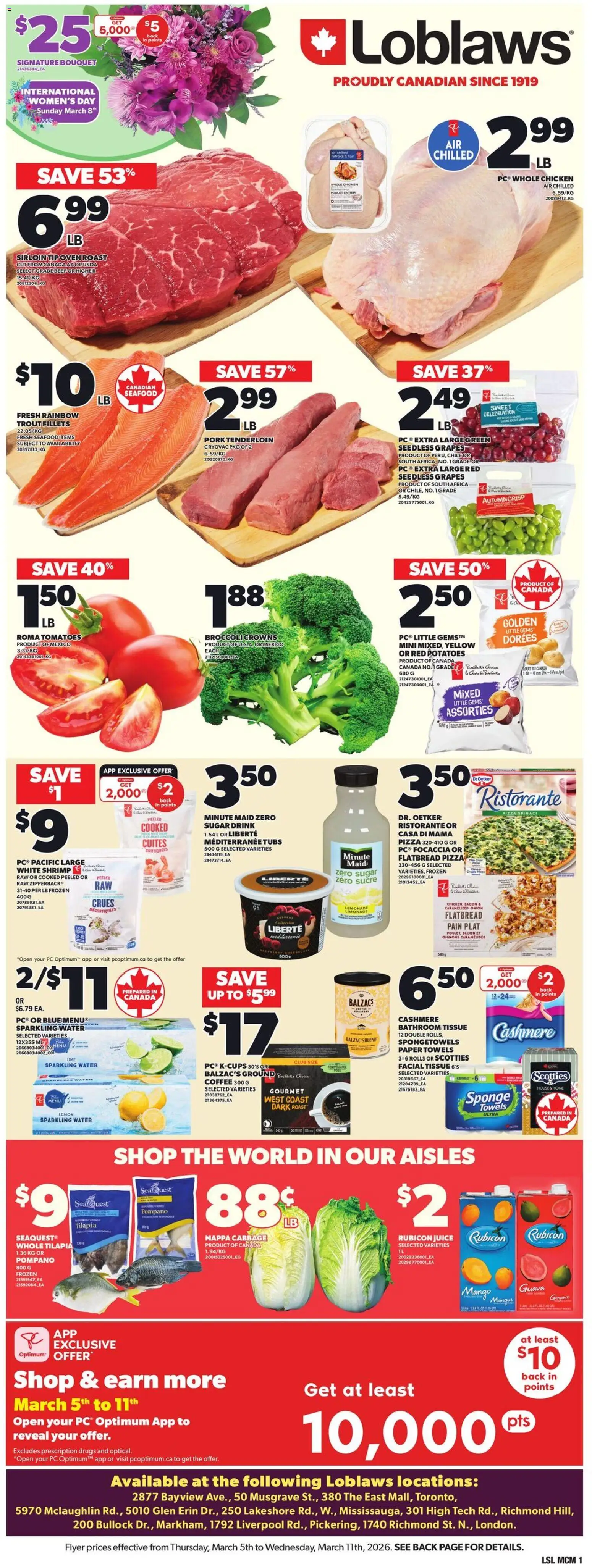 Loblaws flyer valid from 05.03.2026 | Page: 3 | Products: PC, Potatoes, Oven, Juice