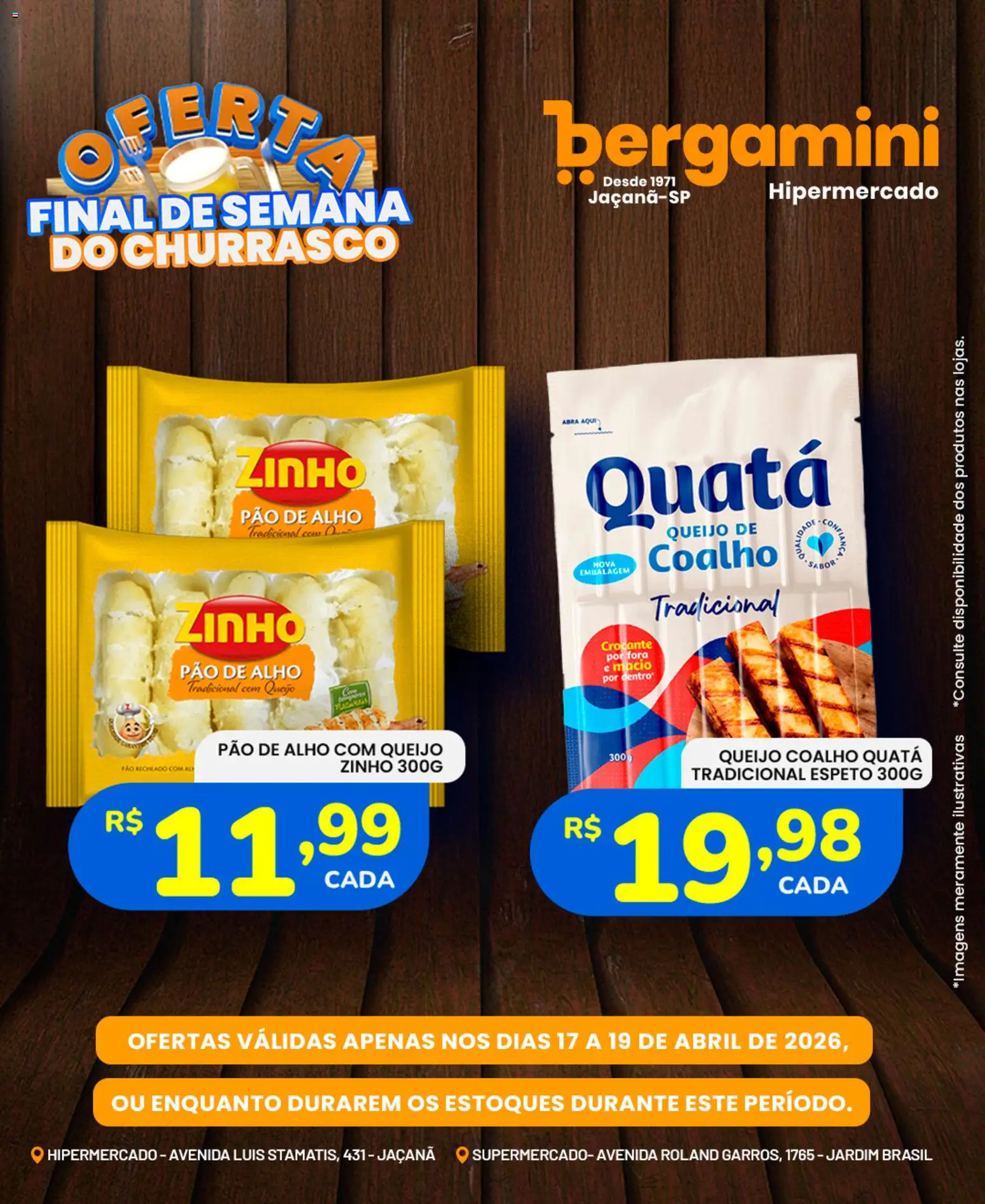 Supermercado Bergamini Folheto - válido de 17.04.2026 | Página: 9 | Produtos: Alho, Pao de alho, Pão, Queijo coalho