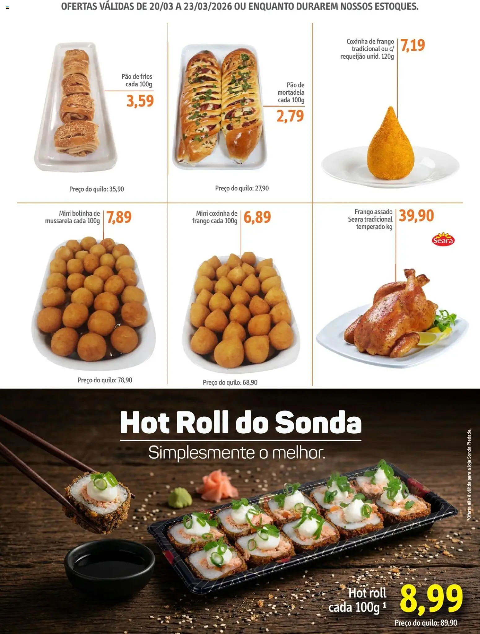Sonda Folheto - válido de 20.03.2026 | Página: 5 | Produtos: Pão, Mortadela, Requeijão, Mussarela