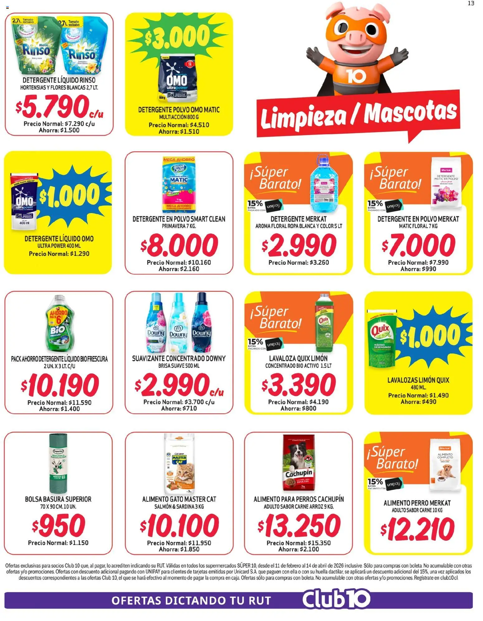 Alvi - CSúper Barato │ válido desde el 11.02.2026 | Página: 13 | Productos: Bolsa, Suavizante, Detergente, Arroz