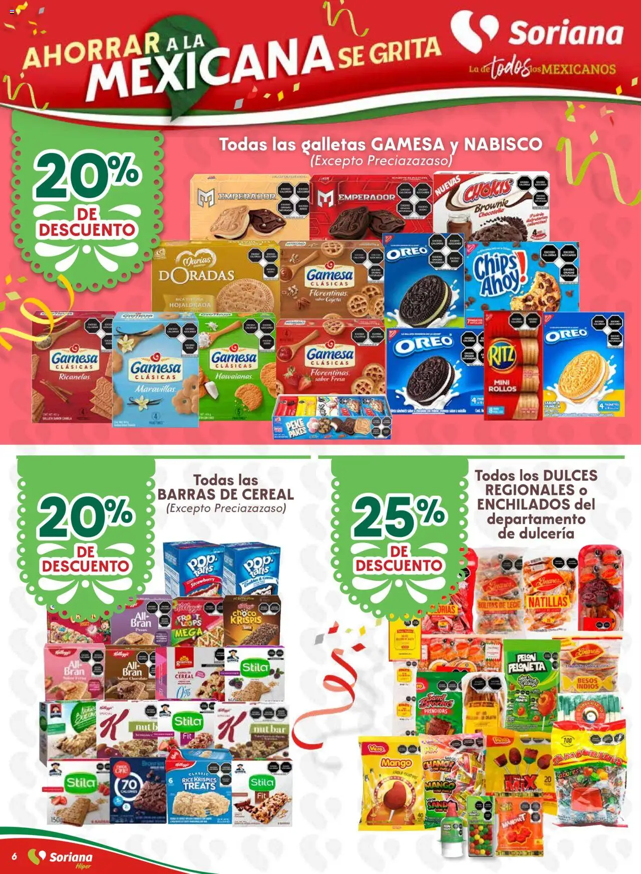 Nuevas ofertas de Soriana válidas en toda la República Mexicana desde el 10.09.2025. ¡Encuentra las mejores ofertas en Soriana - Ahorrar a la mexicana se grita Soriana Híper Nacional! | Página: 6 | Productos: Fresa, Mango, Chocolate, Galletas