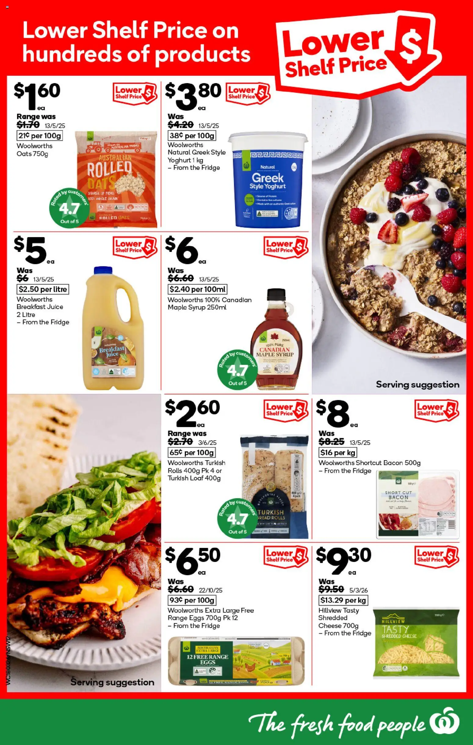Woolworths catalogue - valid from 18.03.2026 | Page: 12 | Products: Cheese, Yoghurt, Eggs, Juice