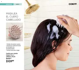 Vista previa de Cepillo para cabello Conair Silicón., Cepillo para cabello con cerdas de puntas suaves, distribuye uniformemente el shampoo y/o acondicionador. Incluye lazo para colgar., nuevo folleto de la tienda, válido en México a partir del 09.10.2025 | Página: 106 | Productos: Cepillo, Baño