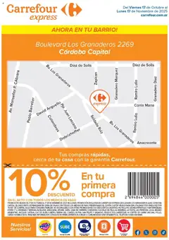 Vista previa Carrefour - Boulevard Los Granaderos 2269, Córdoba Capital  válido desde el 17.10.2025