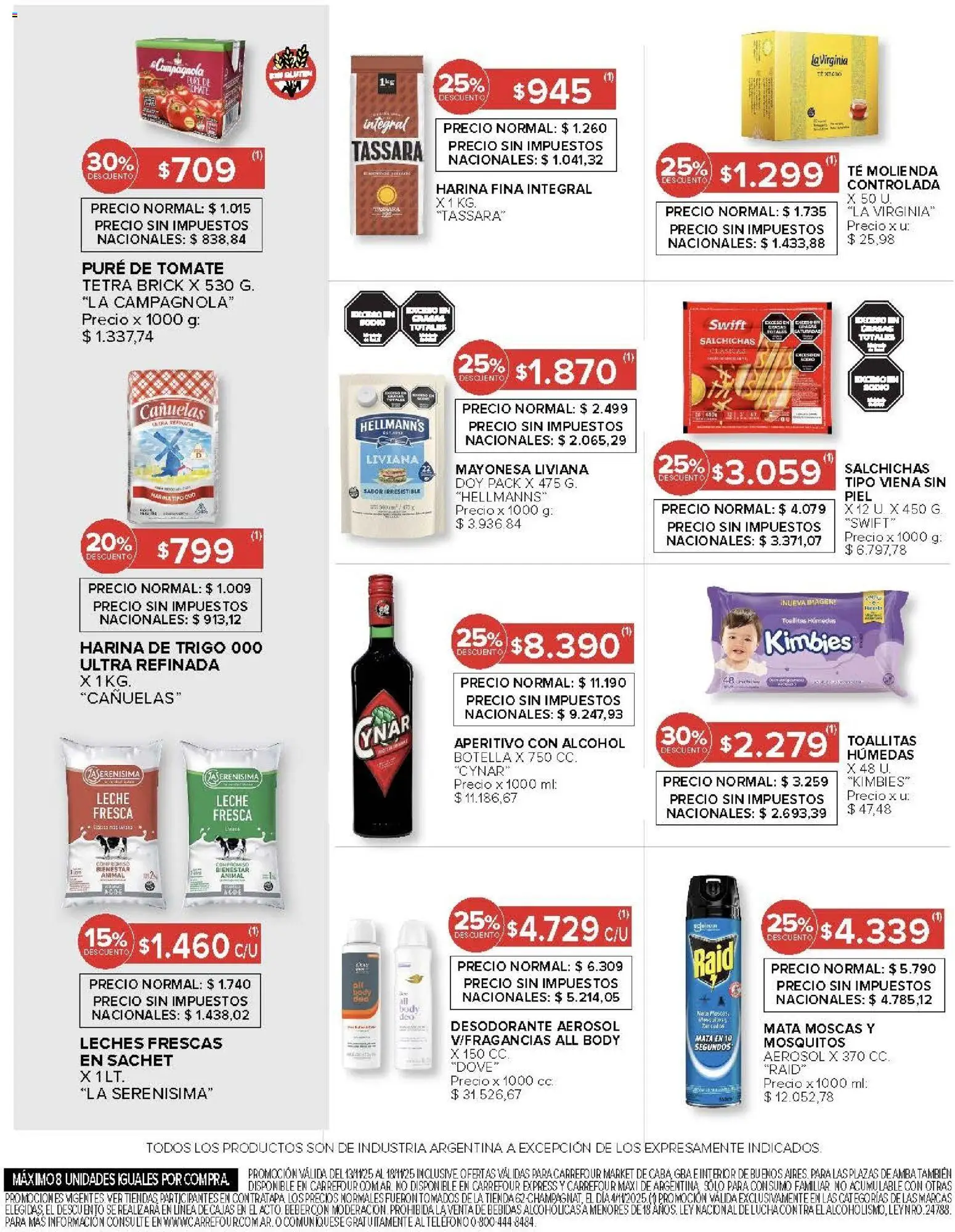 Carrefour ofertas │ válido desde el 13.11.2025 | Página: 37 | Productos: Body, Harina, Mayonesa, Toallitas húmedas