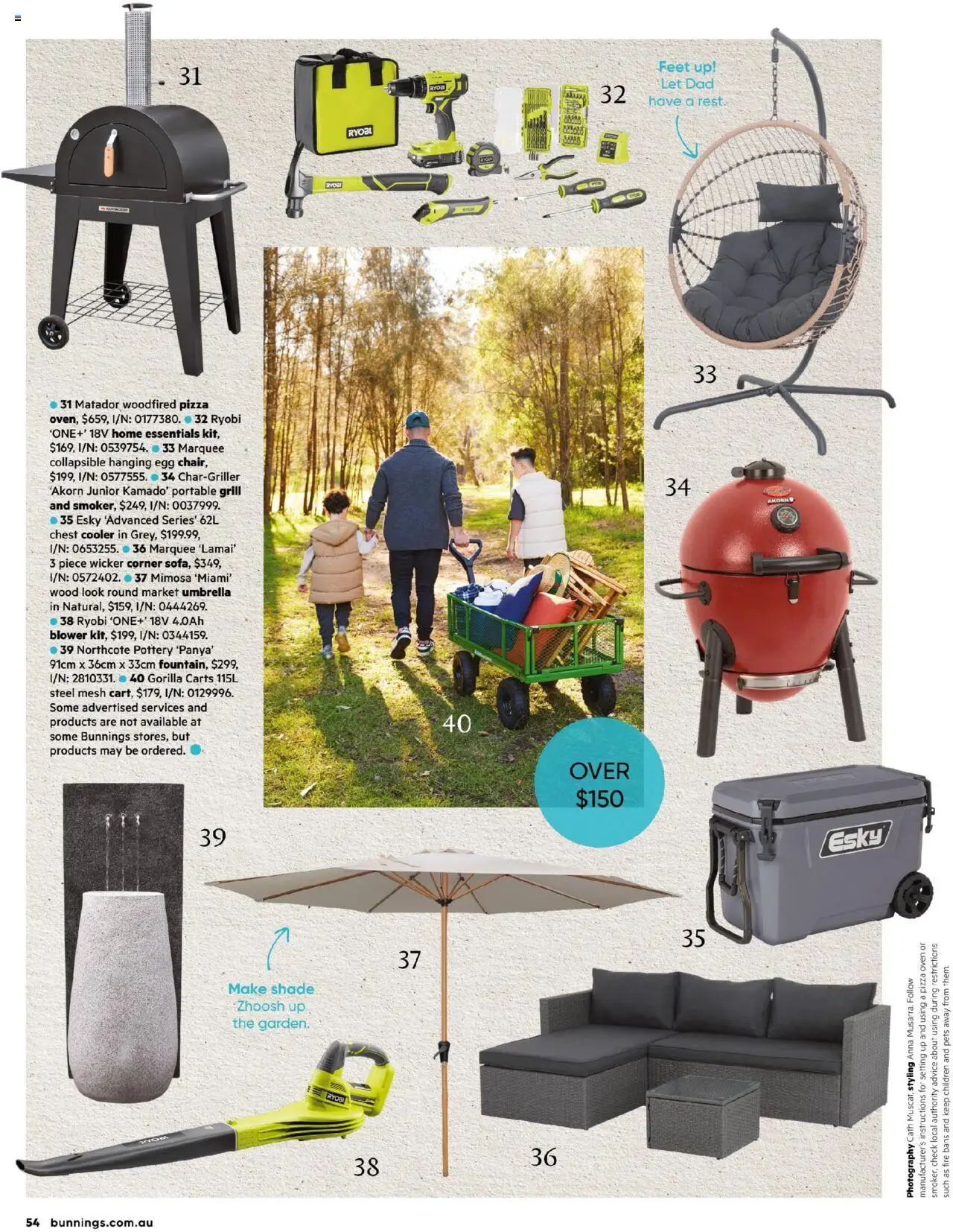 Bunnings Warehouse catalogue - valid from 01.08.2025 | Page: 58 | Products: Umbrella, Portable, Oven, Grill