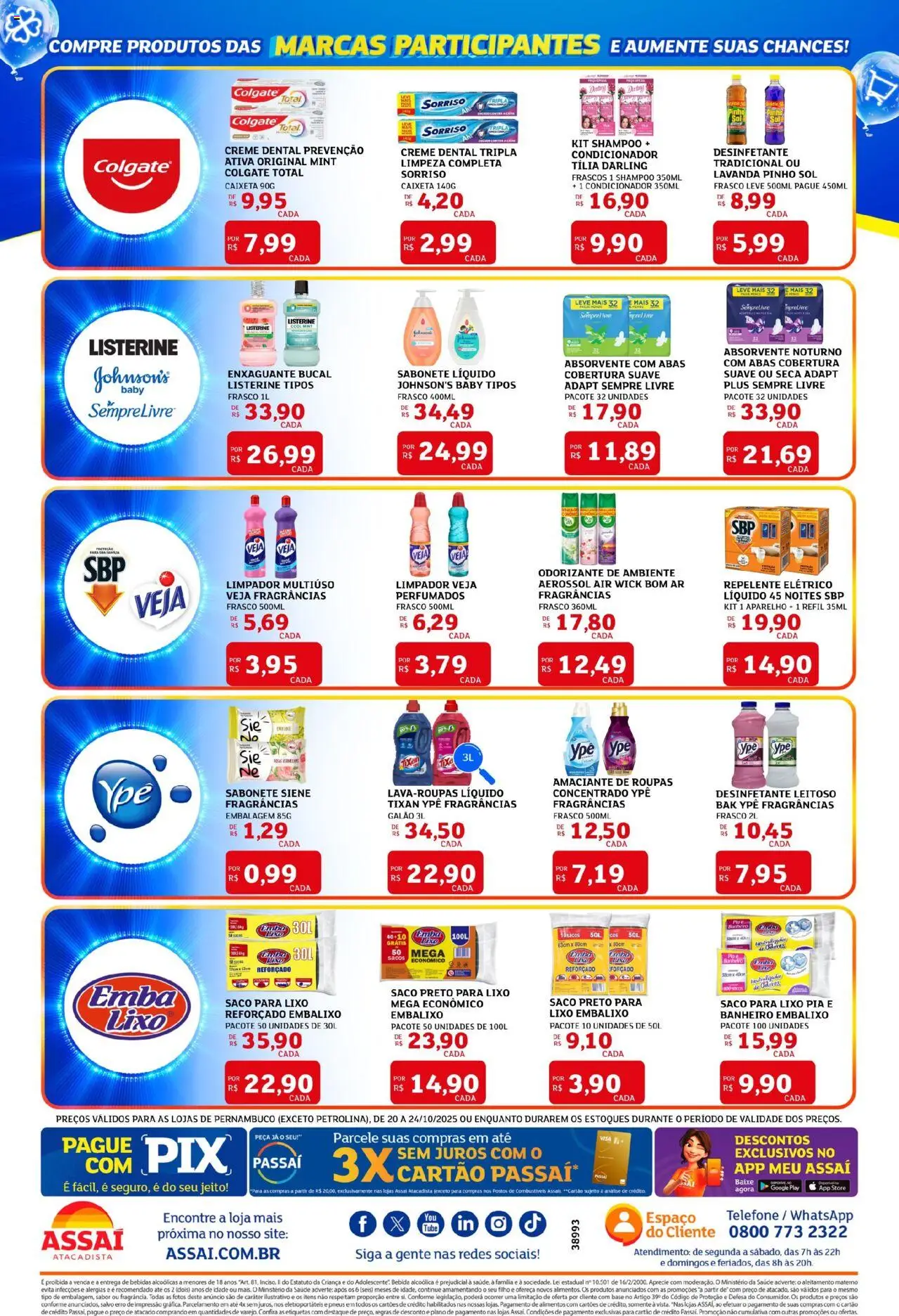Assaí Atacadista Folheto - válido de 20.10.2025 | Página: 6 | Produtos: Shampoo, Limpador multiuso, Pneus, Desinfetante