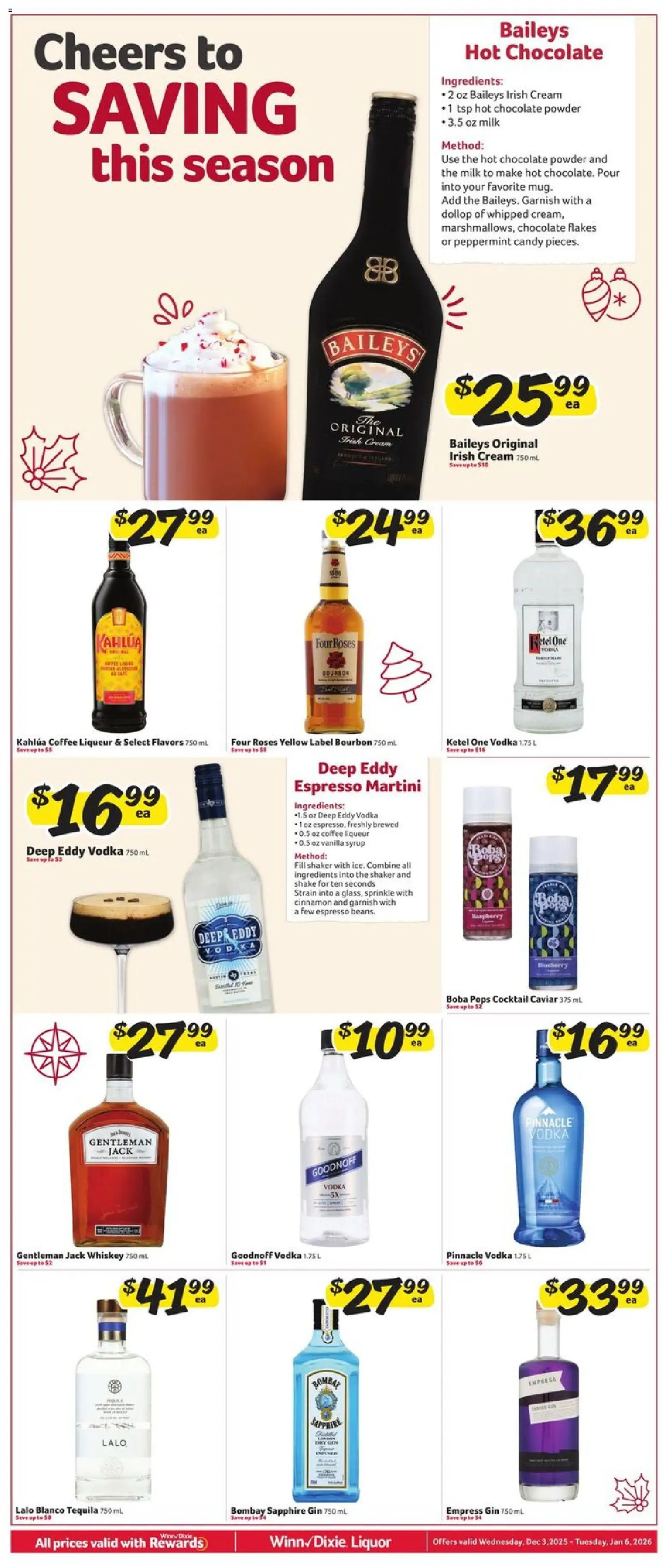 Winn Dixie Weekly Circular - LA - valid from 03.12.2025 | Page: 5 | Products: Coffee, Bourbon, Gin, Cream