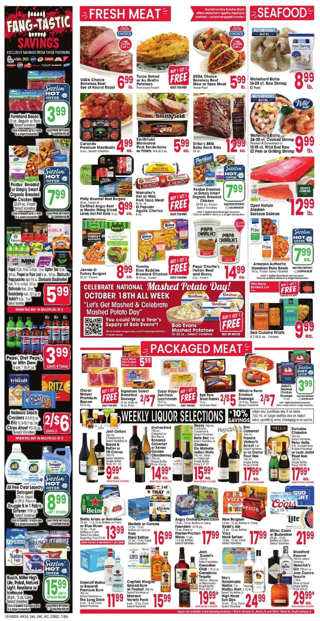 Jewel Osco Weekly Ad - IL - valid from 15.10.2025 | Page: 2 | Products: Pork, Tea, Seafood, Sausage