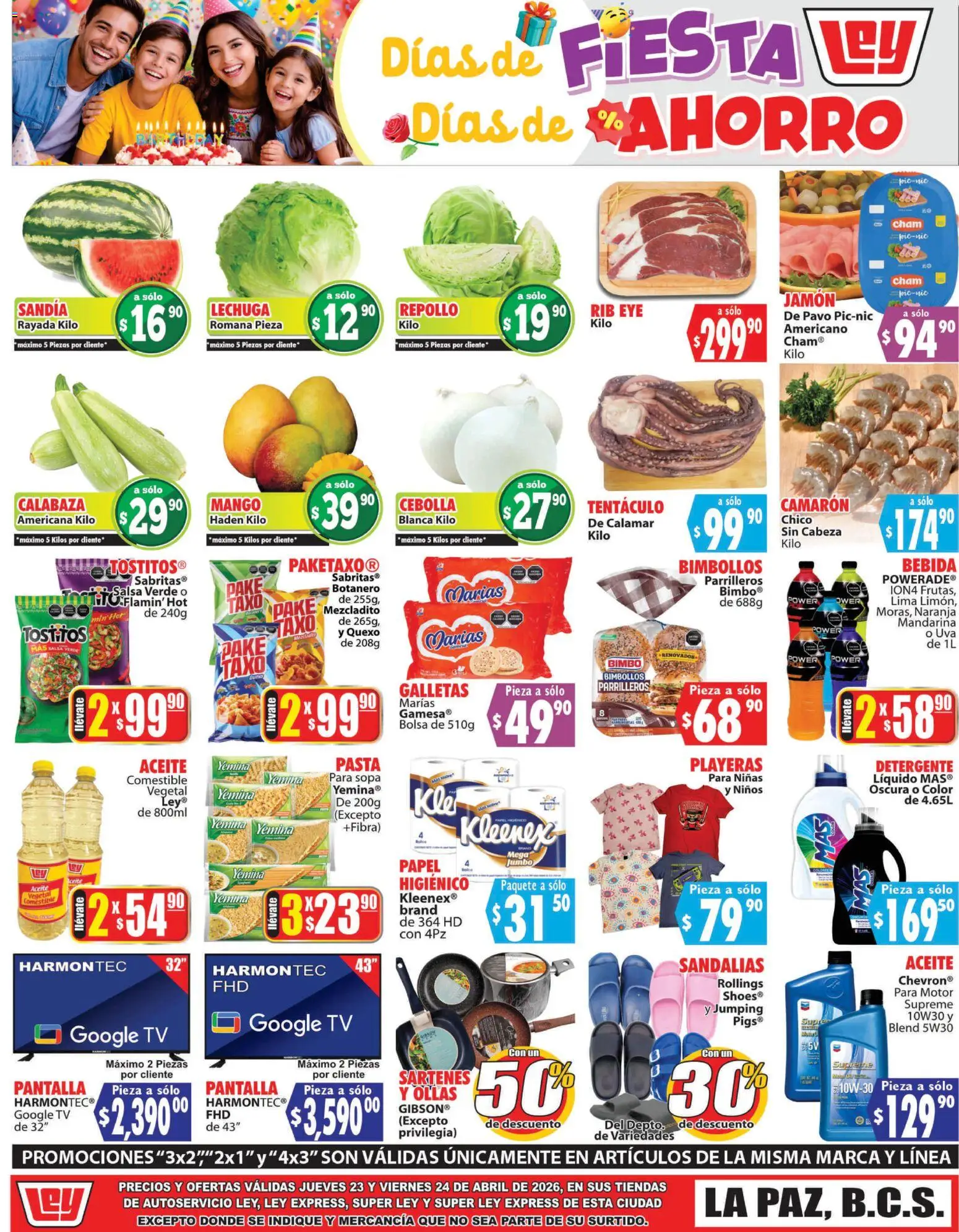 Nuevas ofertas de Casa Ley válidas en toda la República Mexicana desde el 23.04.2026. ¡Encuentra las mejores ofertas en Casa Ley folleto Autoservicio La Paz, BCS! | Página: 2 | Productos: Sopa, Lechuga, Aceite, Uva