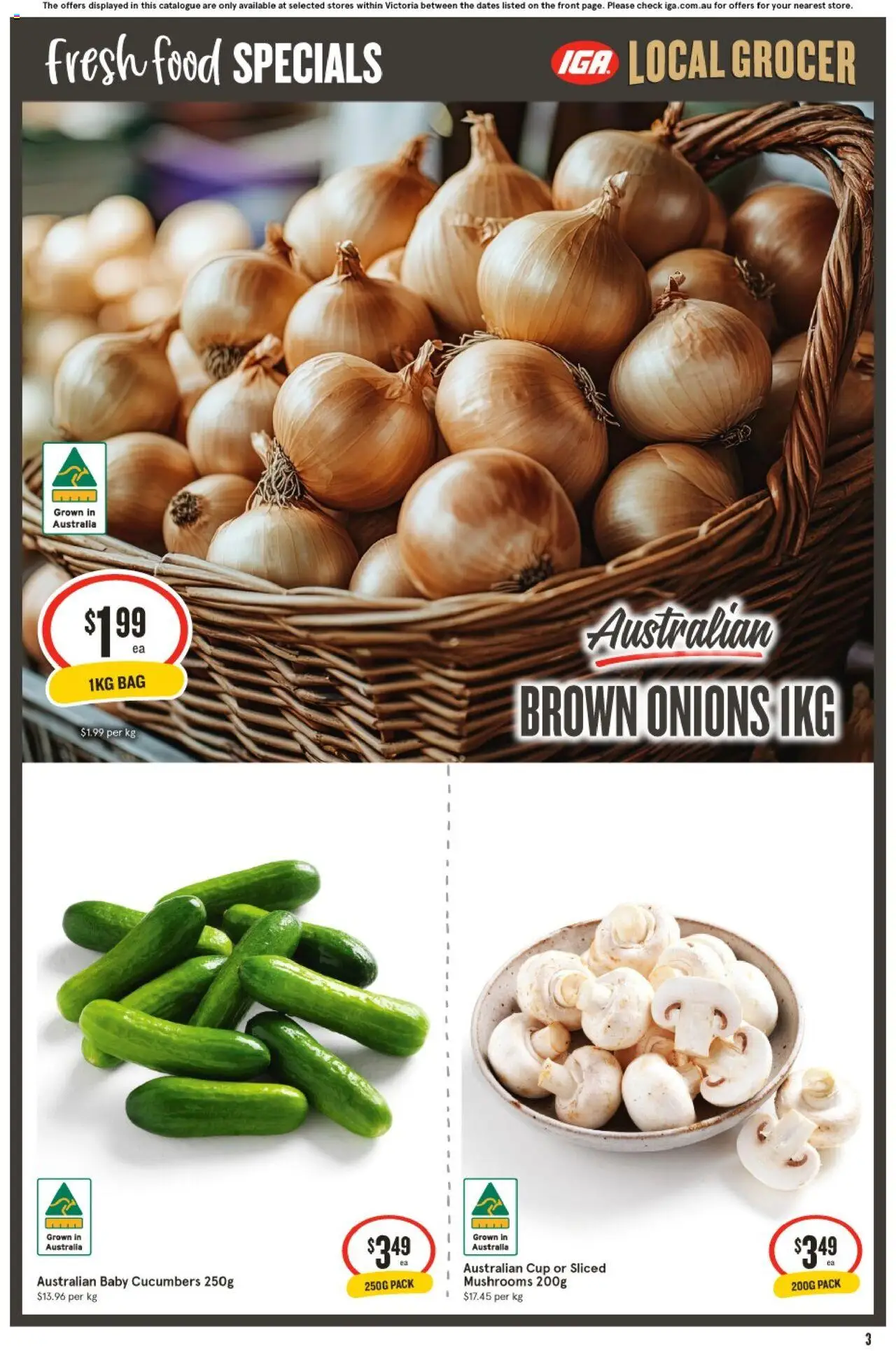 IGA catalogue - valid from 18.06.2025 | Page: 2 | Products: Mushrooms, Cucumbers, Onions, Bag