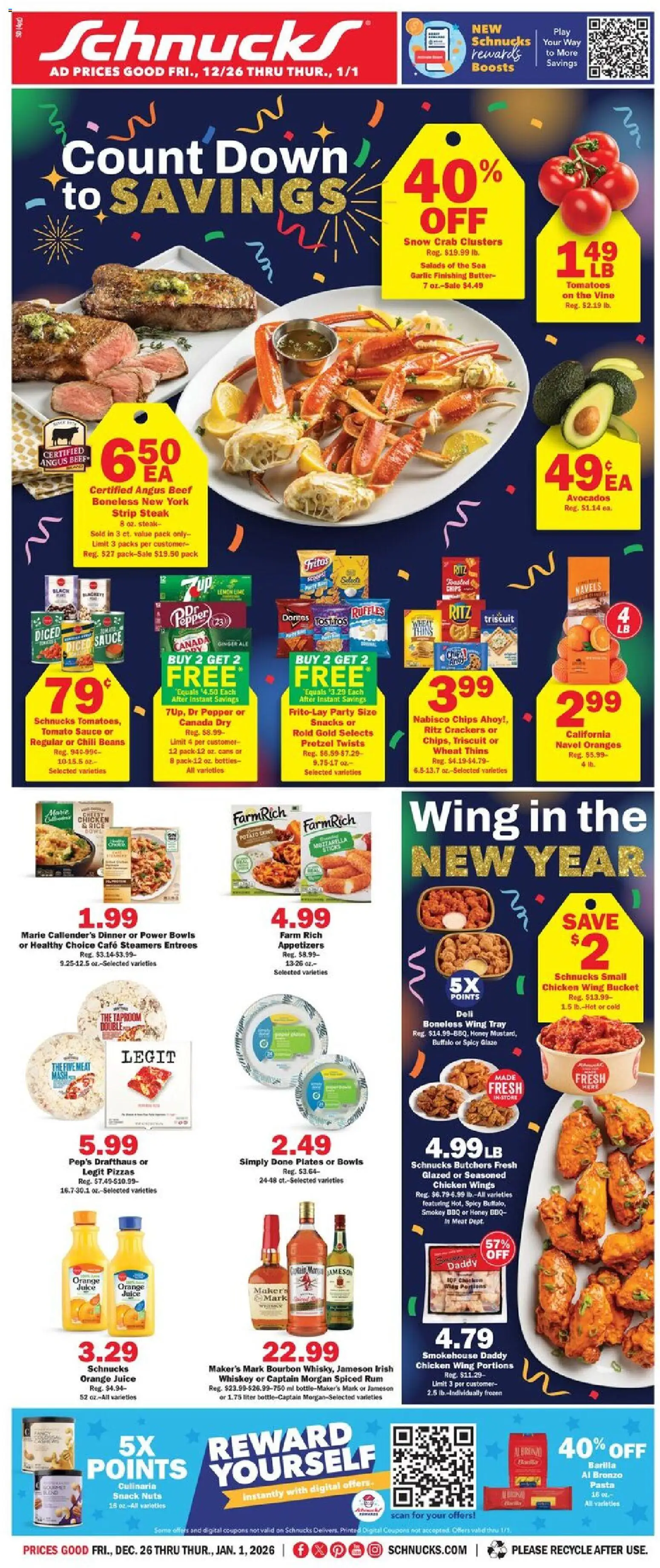 Schnucks Weekly Print Ad - IL - valid from 26.12.2025 | Page: 1 | Products: Rice, Pasta, Sauce, Garlic