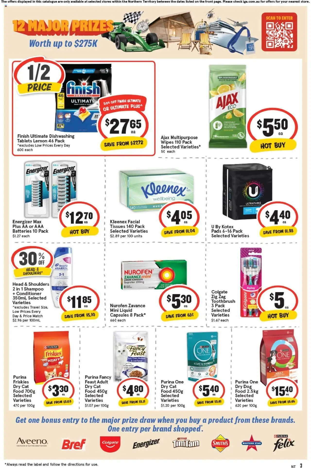 IGA catalogue - valid from 22.10.2025 | Page: 3 | Products: Shampoo, Lemon, Tablets, Tissues