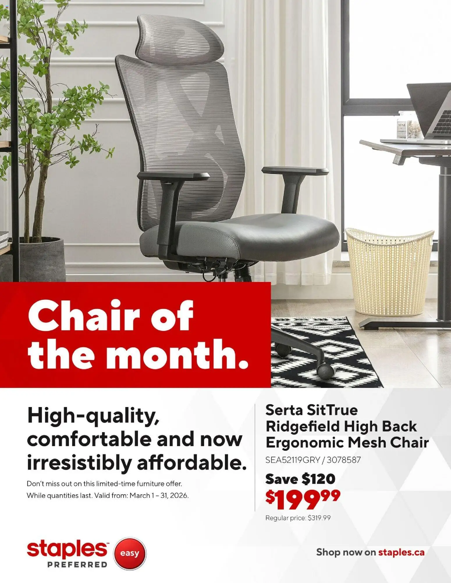 Staples flyer valid from 06.03.2026 | Page: 1 | Products: Chair