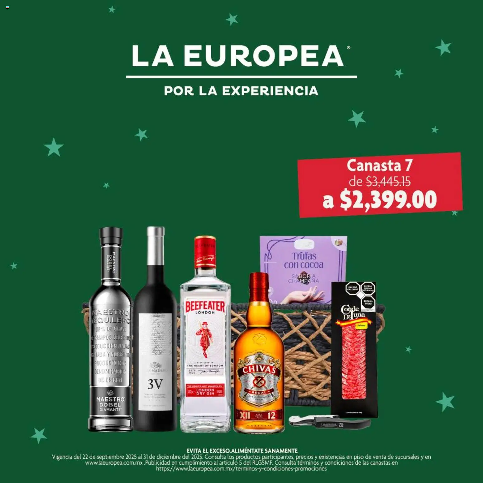 Nuevas ofertas de La Europea válidas en toda la República Mexicana desde el 22.12.2025. ¡Encuentra las mejores ofertas en La Europea catálogo Canastas con vinos y destilados ! | Página: 4 | Productos: Gin, Canasta