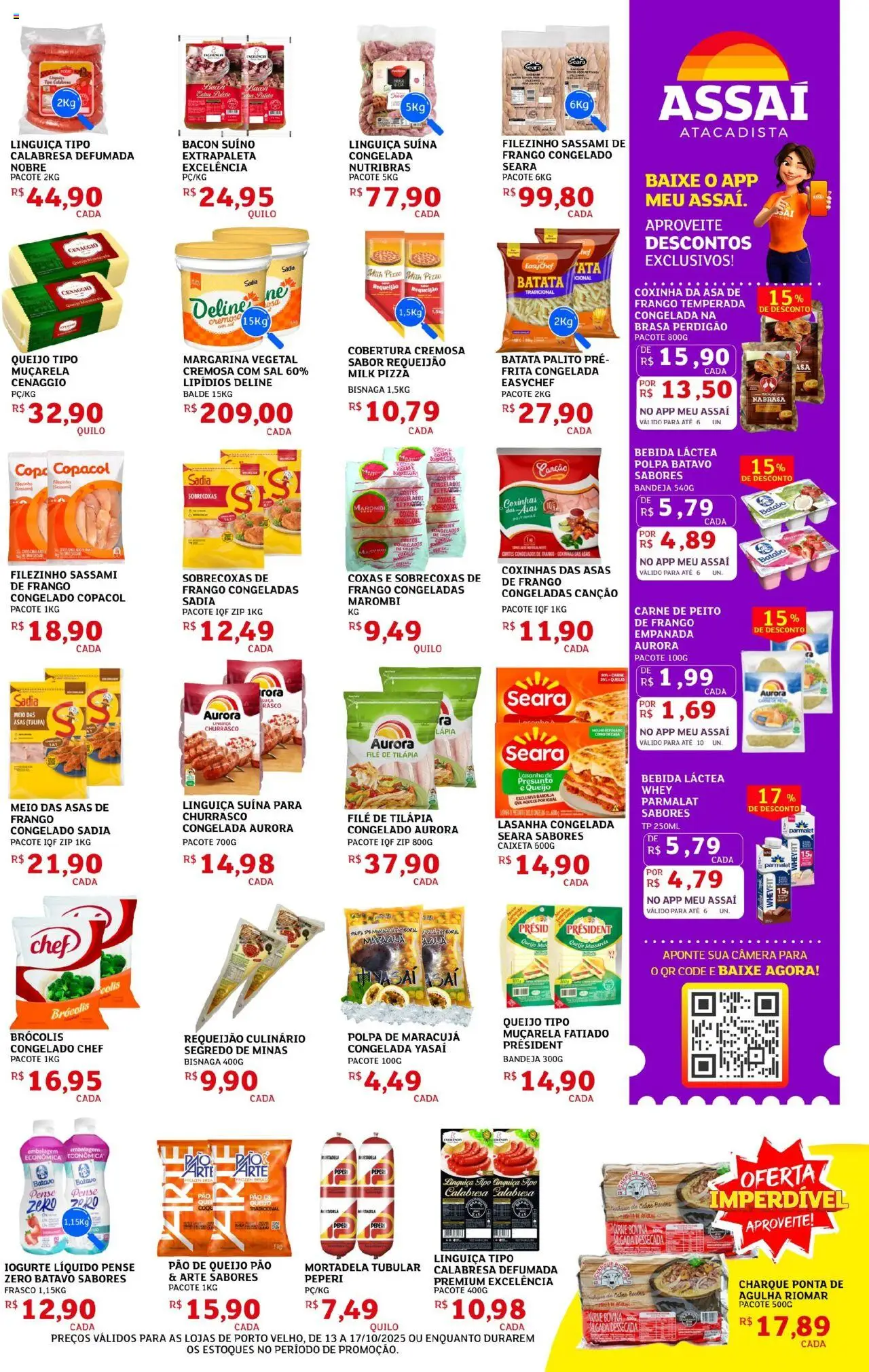 Assaí Atacadista Folheto - válido de 13.10.2025 | Página: 3 | Produtos: Maracujá, Linguiça, Sal, Filé de tilápia