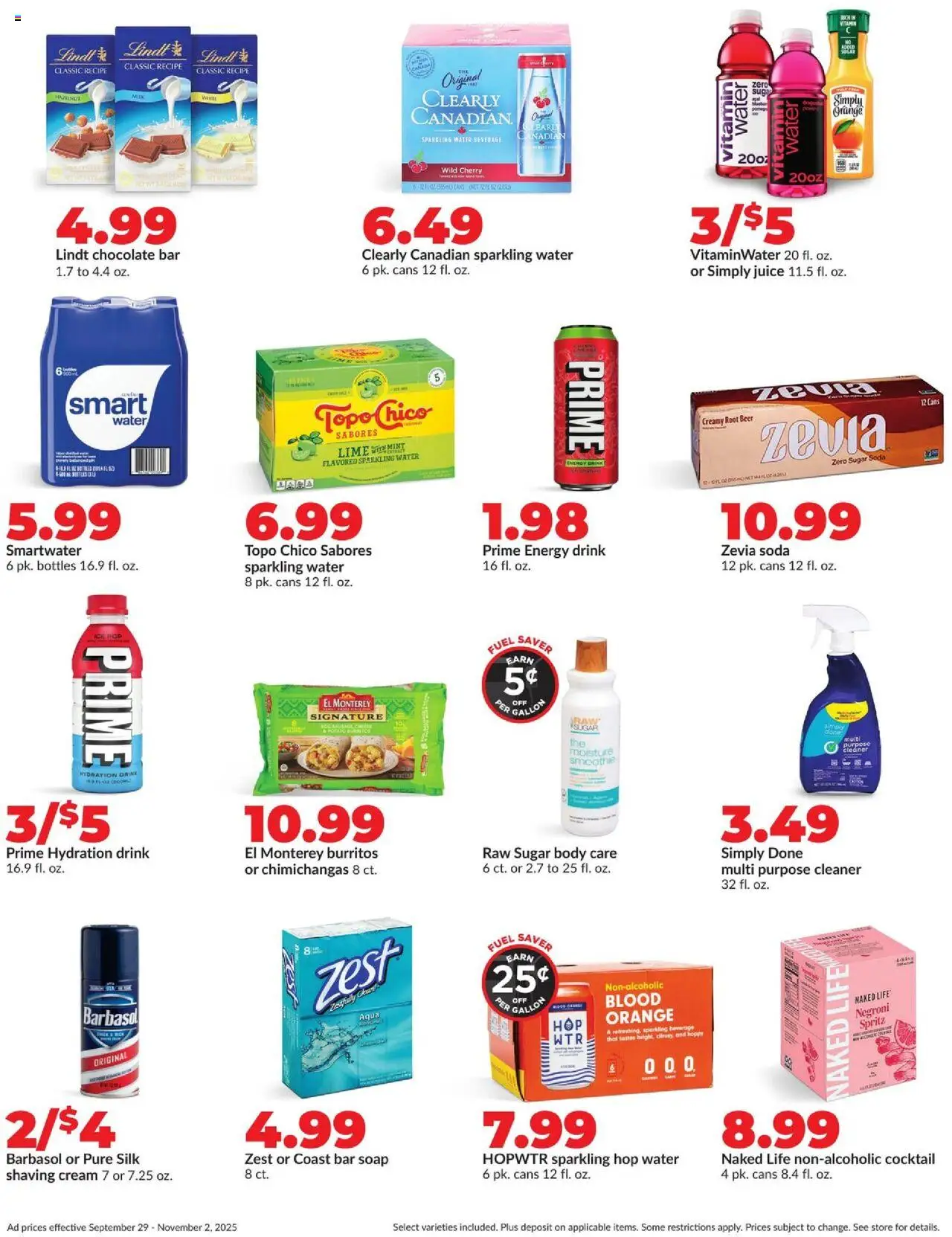 HyVee Monthly - valid from 29.09.2025 | Page: 9 | Products: Juice, Soap, Sugar, Lime