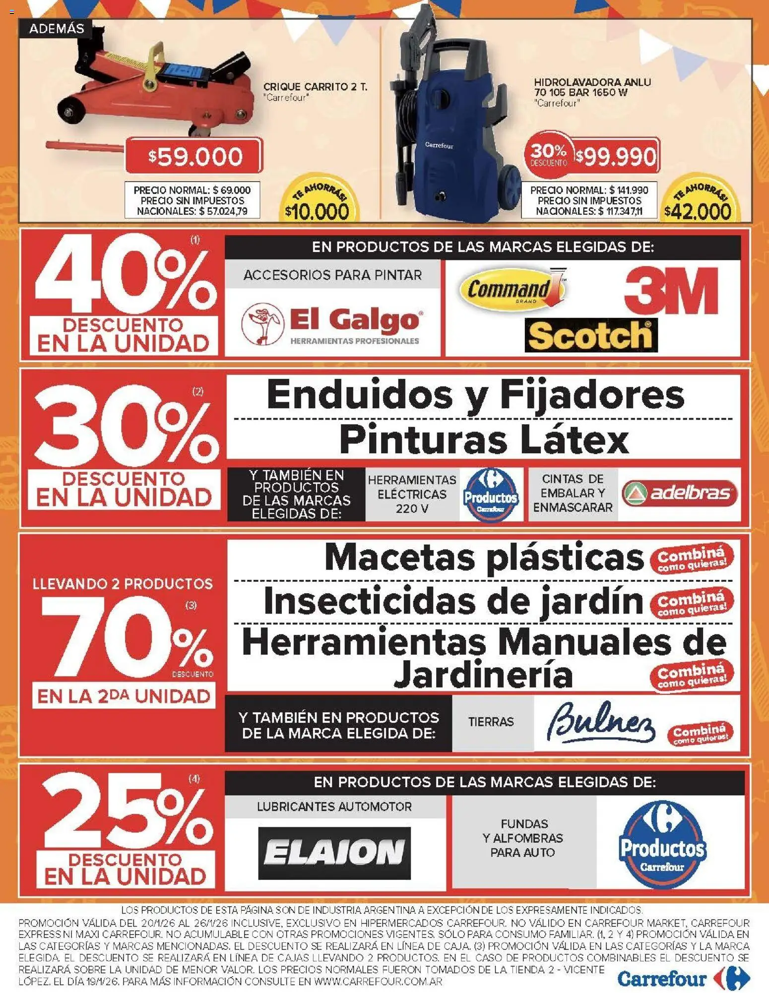 Carrefour ofertas │ válido desde el 20.01.2026 | Página: 23 | Productos: Caso, Sobre, Hidrolavadora, Té