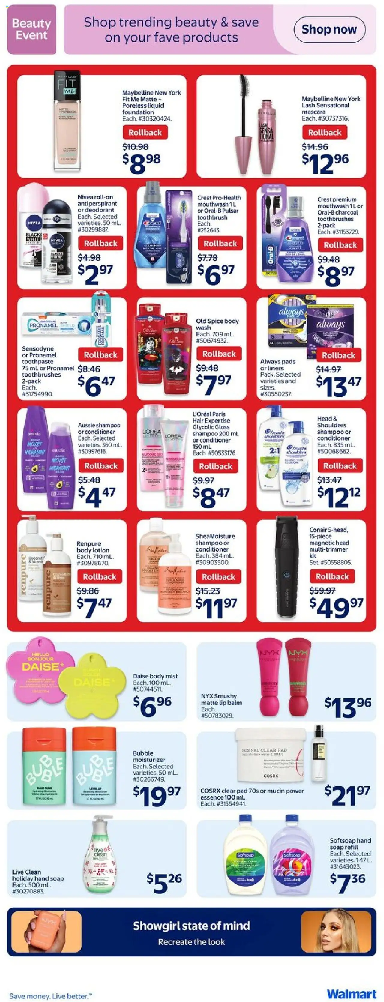 Walmart flyer valid from 09.10.2025 | Page: 14 | Products: Conditioner, Soap, Antiperspirant, Toothpaste