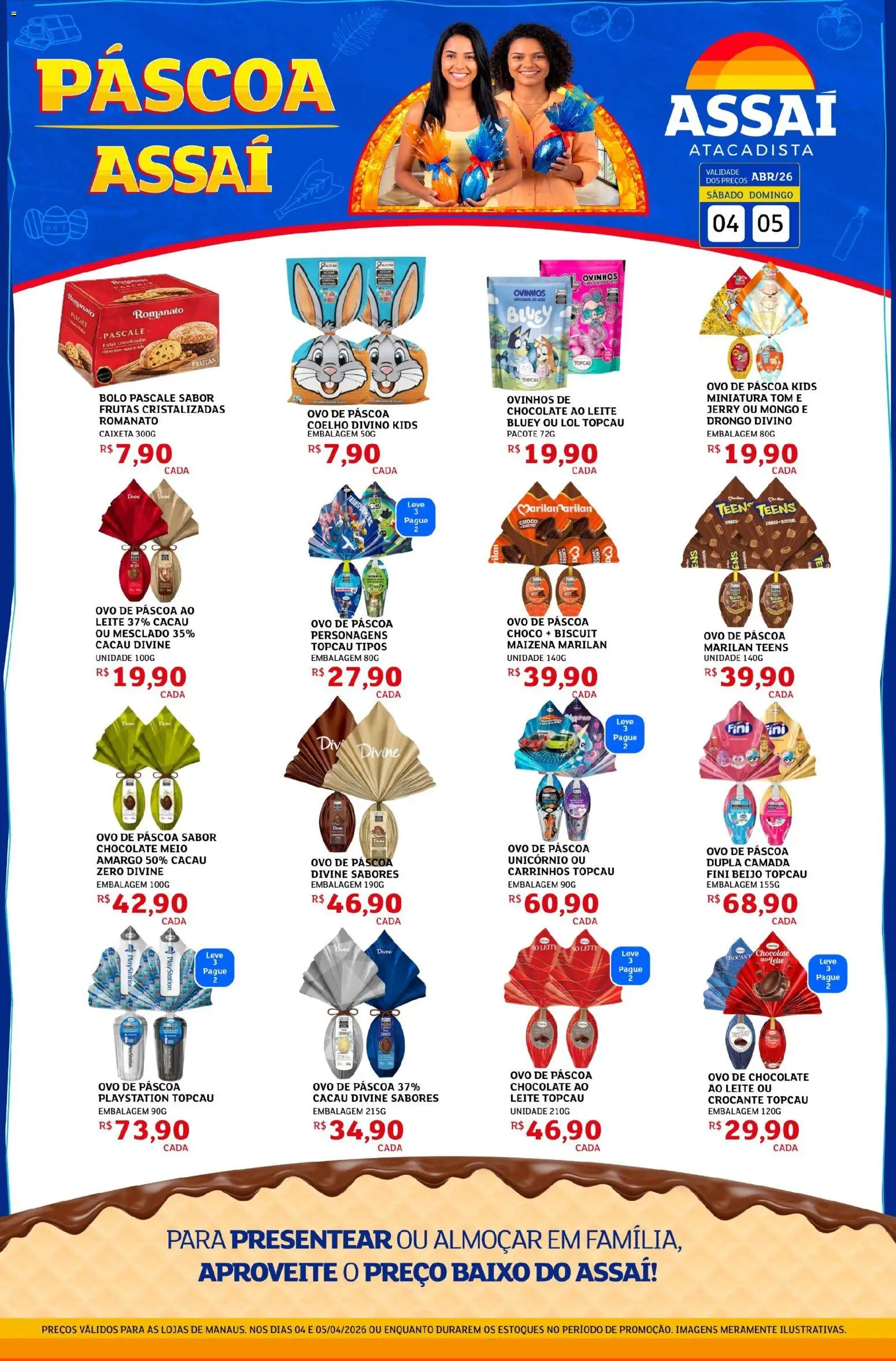 Assaí Atacadista Folheto - válido de 04.04.2026 | Página: 1 | Produtos: Ovo de páscoa, Chocolate, Playstation, Frutas cristalizadas