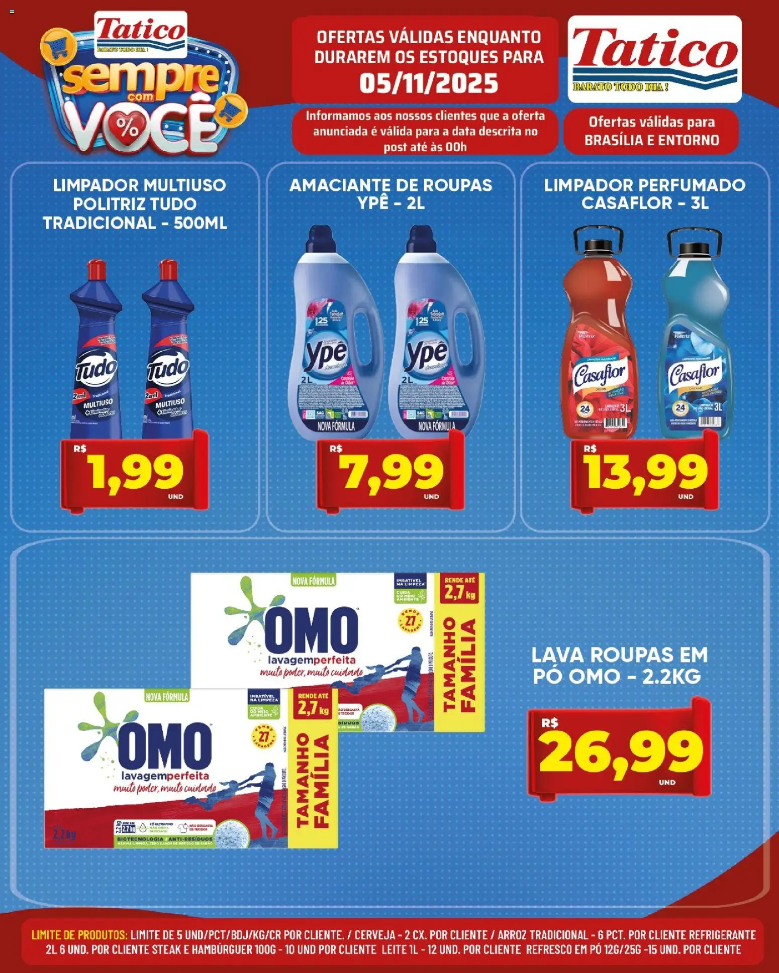 Tatico Folheto - válido de 05.11.2025 | Página: 14 | Produtos: Limpador multiuso, Amaciante de roupas, Cerveja, Hambúrguer