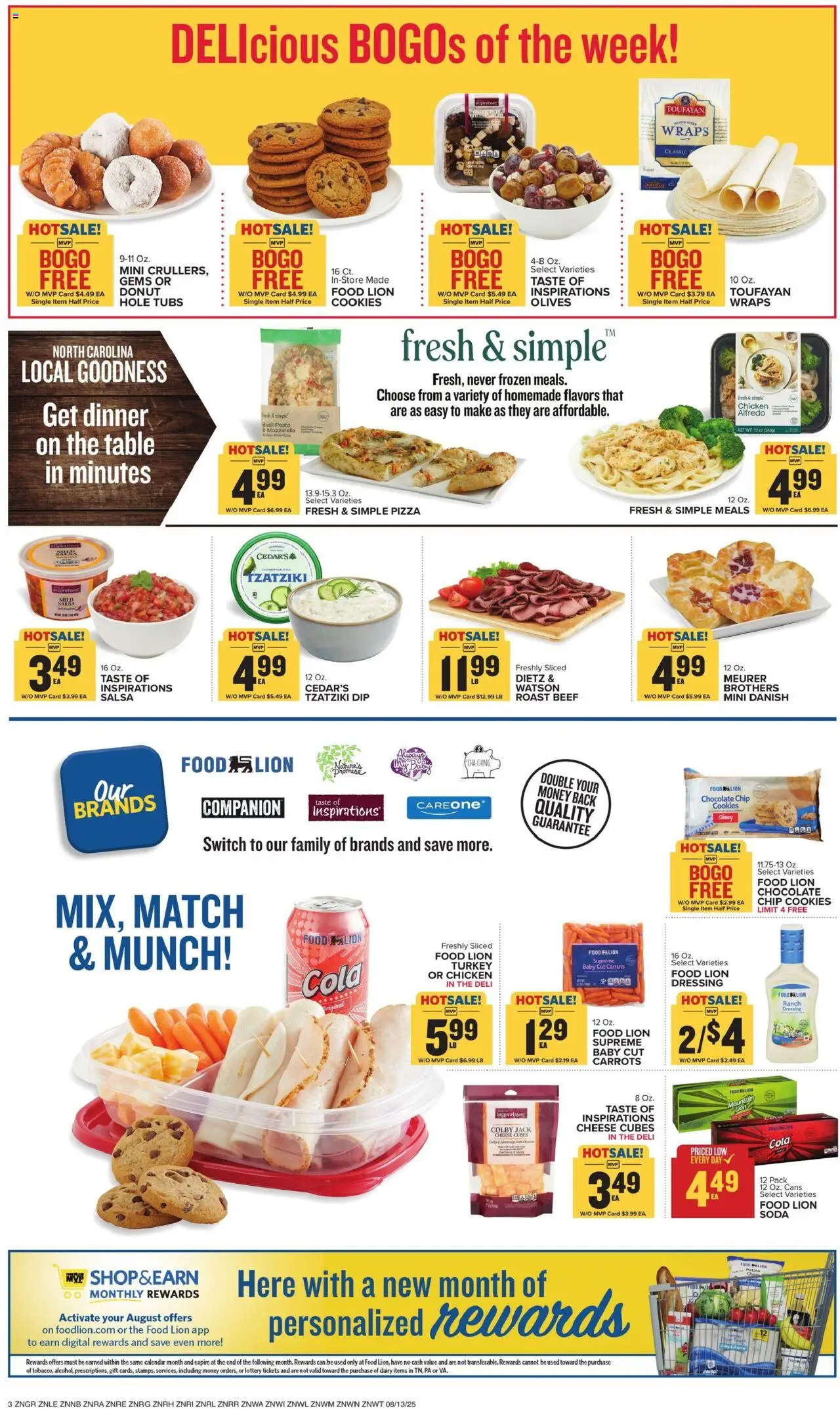 Food Lion Weekly - NC - valid from 13.08.2025 | Page: 5 | Products: Cheese, Pizza, Beef, Chocolate Chip