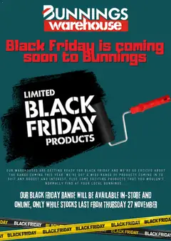 Bunnings Warehouse - Black Friday Notice preview  - valid from 19.11.2025
