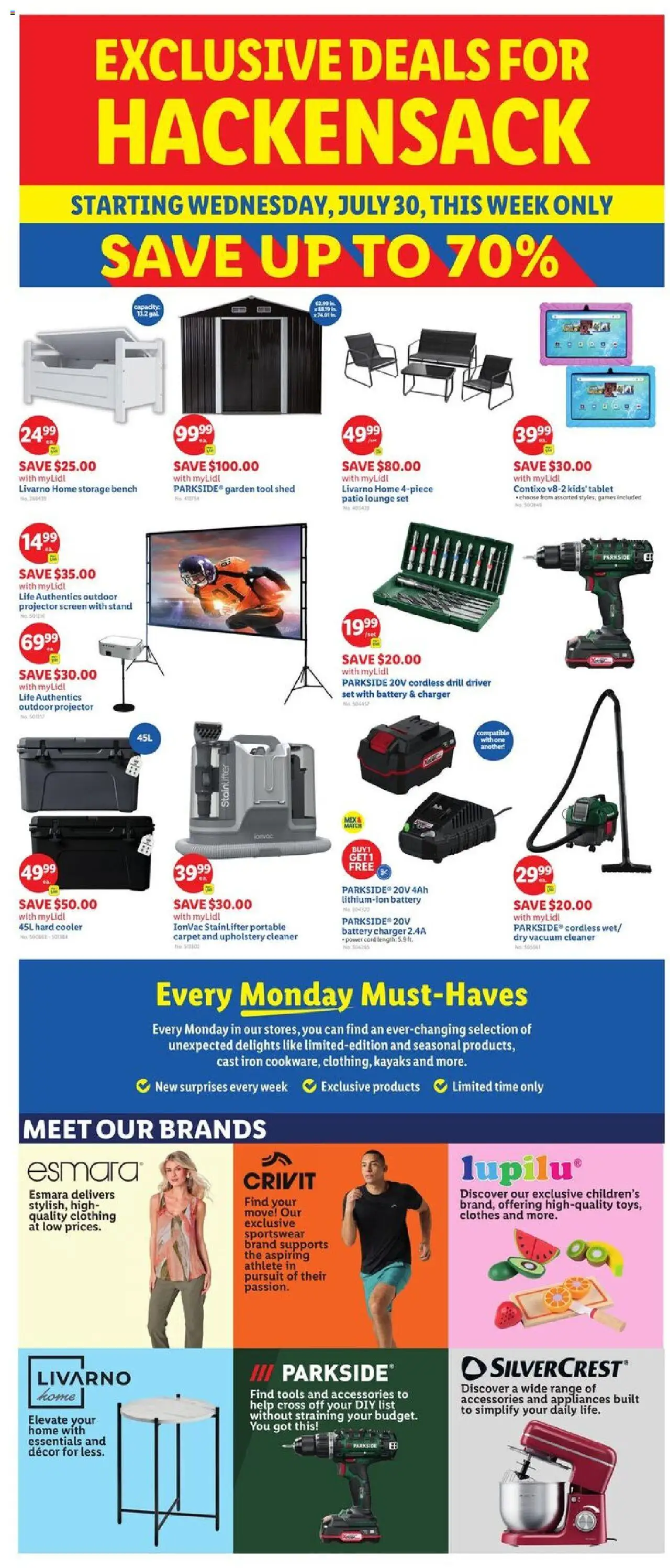 Lidl Weekly Ad - NJ - valid from 30.07.2025 | Page: 3 | Products: Carpet, Projector, Charger, Vacuum cleaner