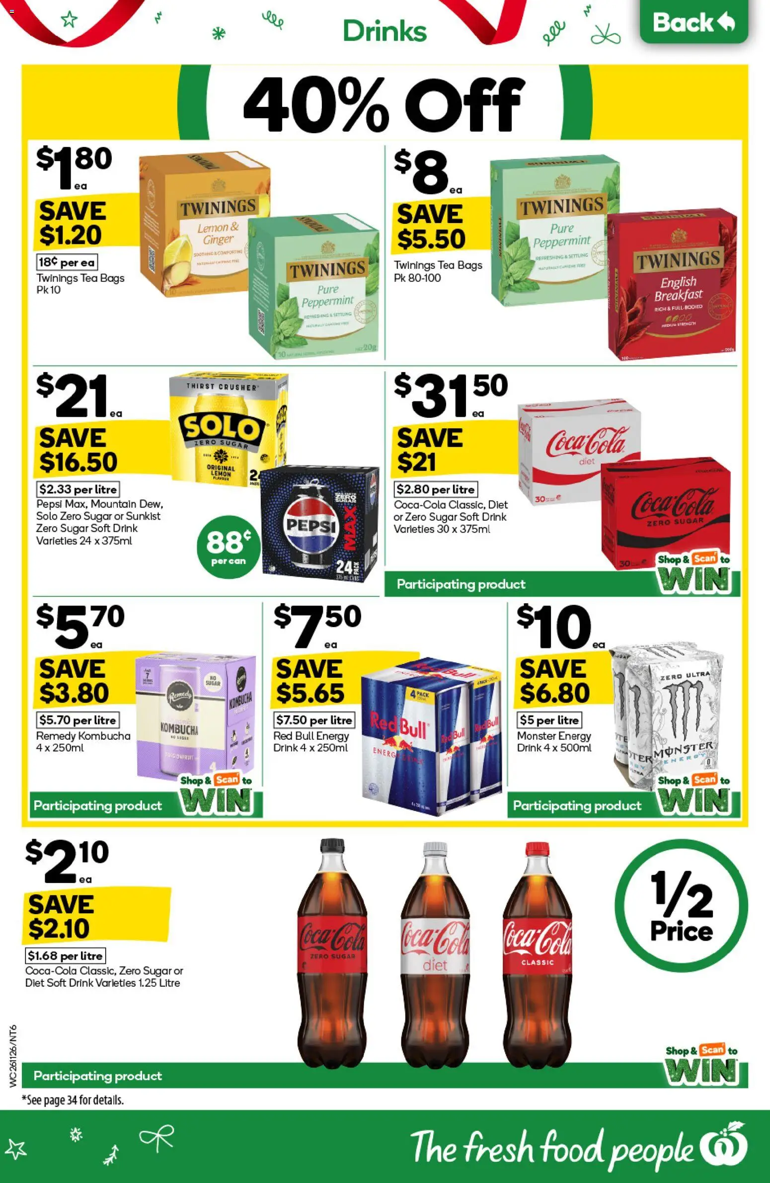 Woolworths catalogue - valid from 26.11.2025 | Page: 6 | Products: Energy drink, Coca Cola, Pepsi, Sugar