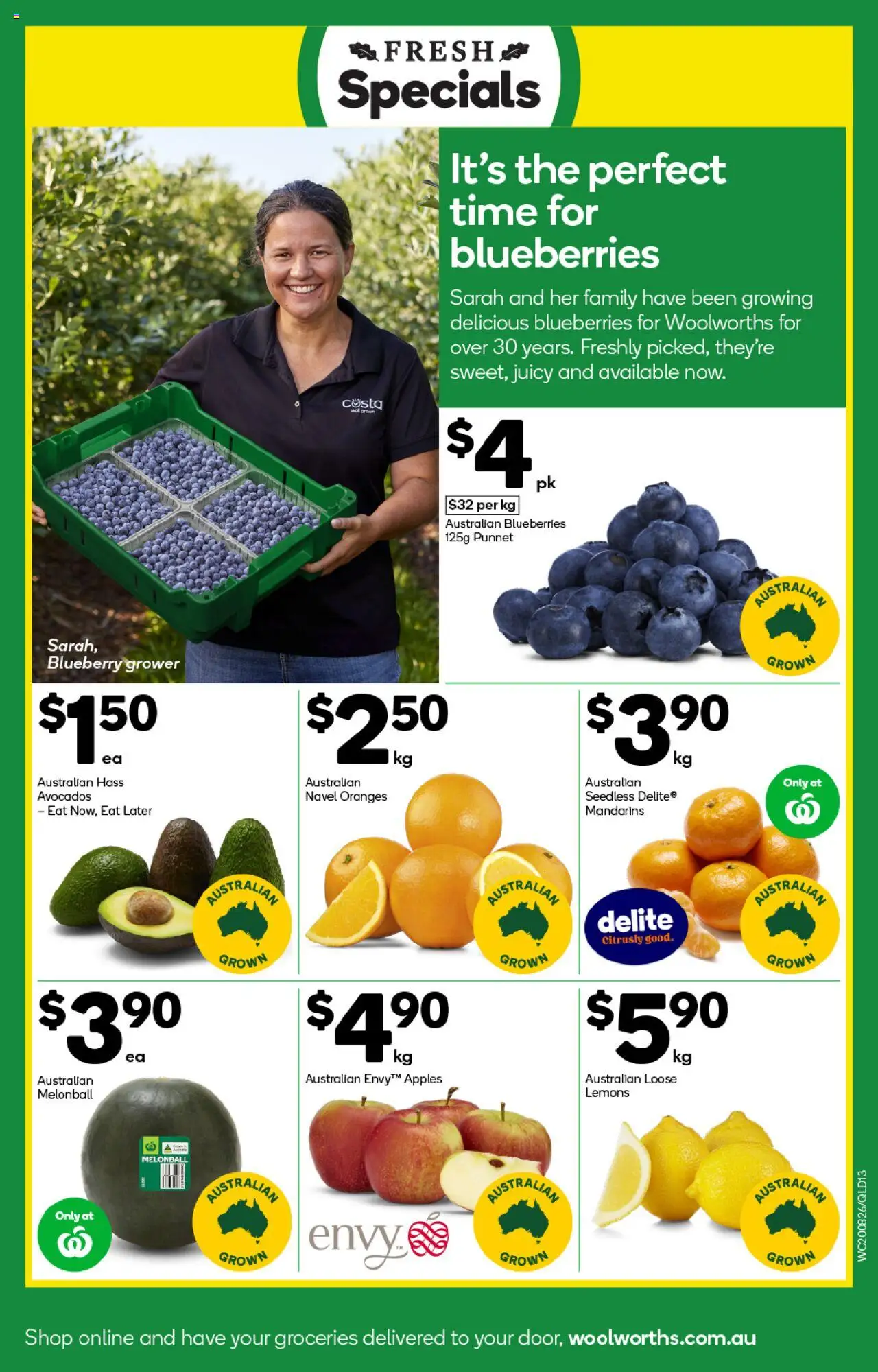 Woolworths catalogue - valid from 20.08.2025 | Page: 13 | Products: Apples, Oranges, Mandarins, Blueberries