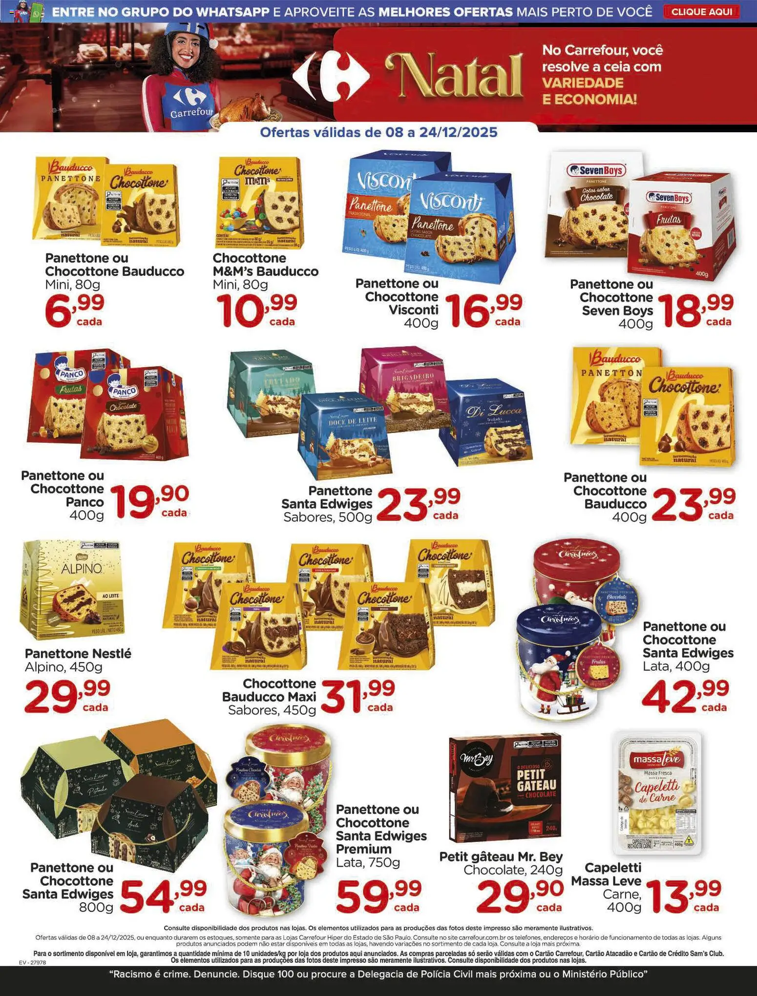 Carrefour Folheto - válido de 08.12.2025 | Página: 14 | Produtos: Leite, Chocolate, Carne, Massa