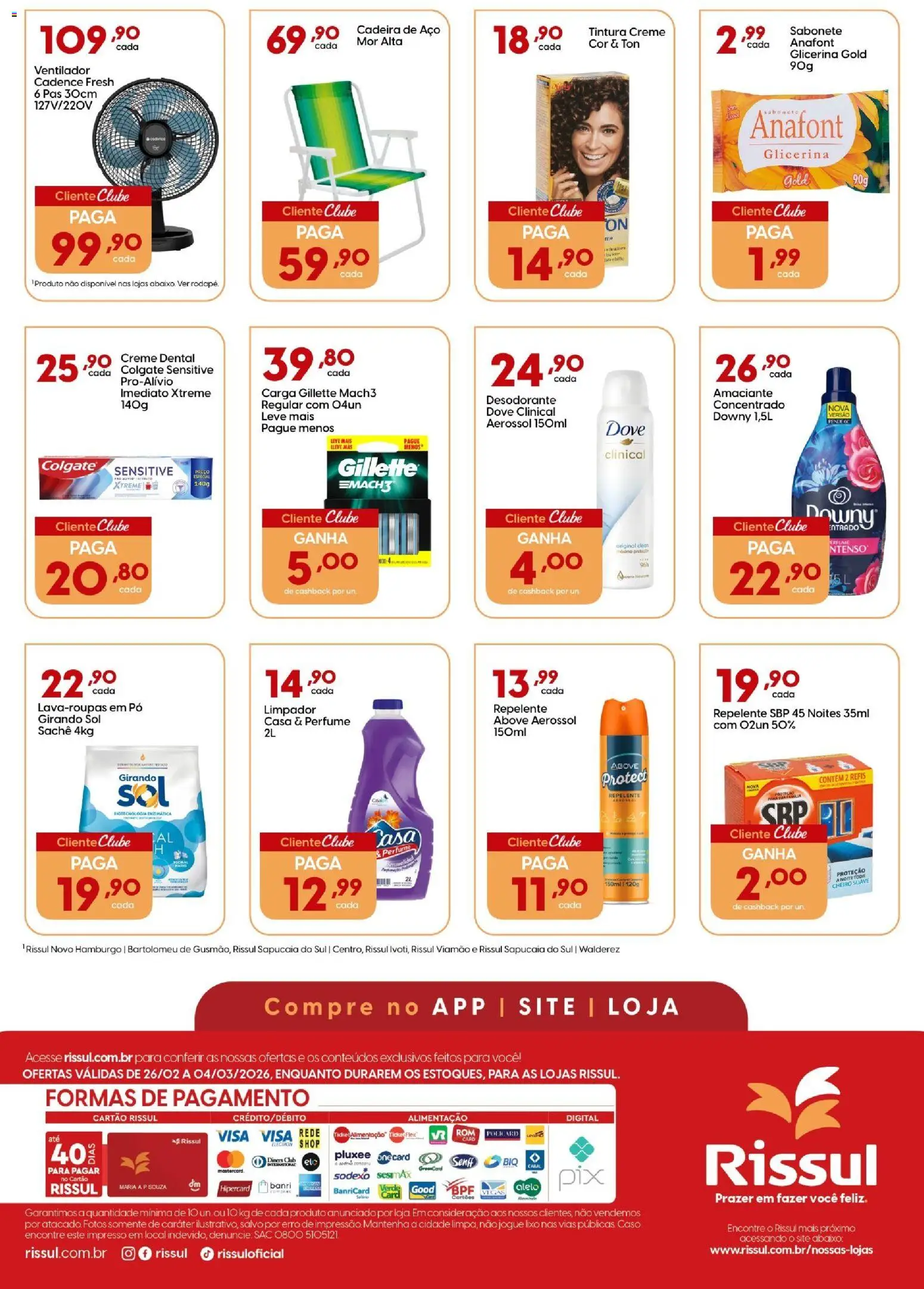 Rissul Folheto - válido de 26.02.2026 | Página: 4 | Produtos: Desodorante, Girando sol, Creme, Amaciante