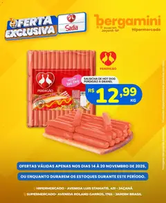 Supermercado Bergamini - Ofertas Sadia e Perdigão - Pré-Visualização do folheto da loja Supermercado Bergamini, válido de 14.11.2025