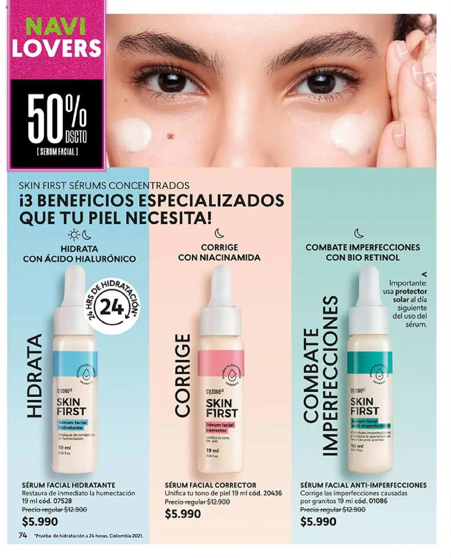 Catálogo CyZone Campaña 18 │ válido desde el 01.12.2025 | Página: 74 | Productos: Protector solar, Corrector, Serum