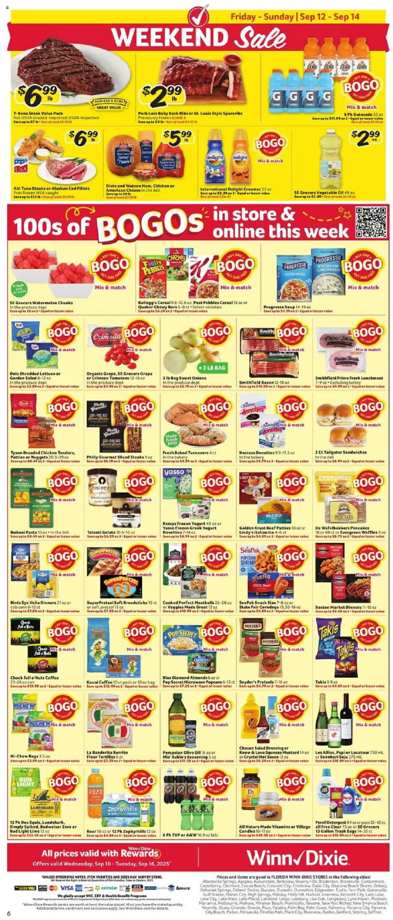 Winn Dixie Weekly Circular - FL - valid from 10.09.2025 | Page: 8 | Products: Beef, Detergent, Sauce, Bag
