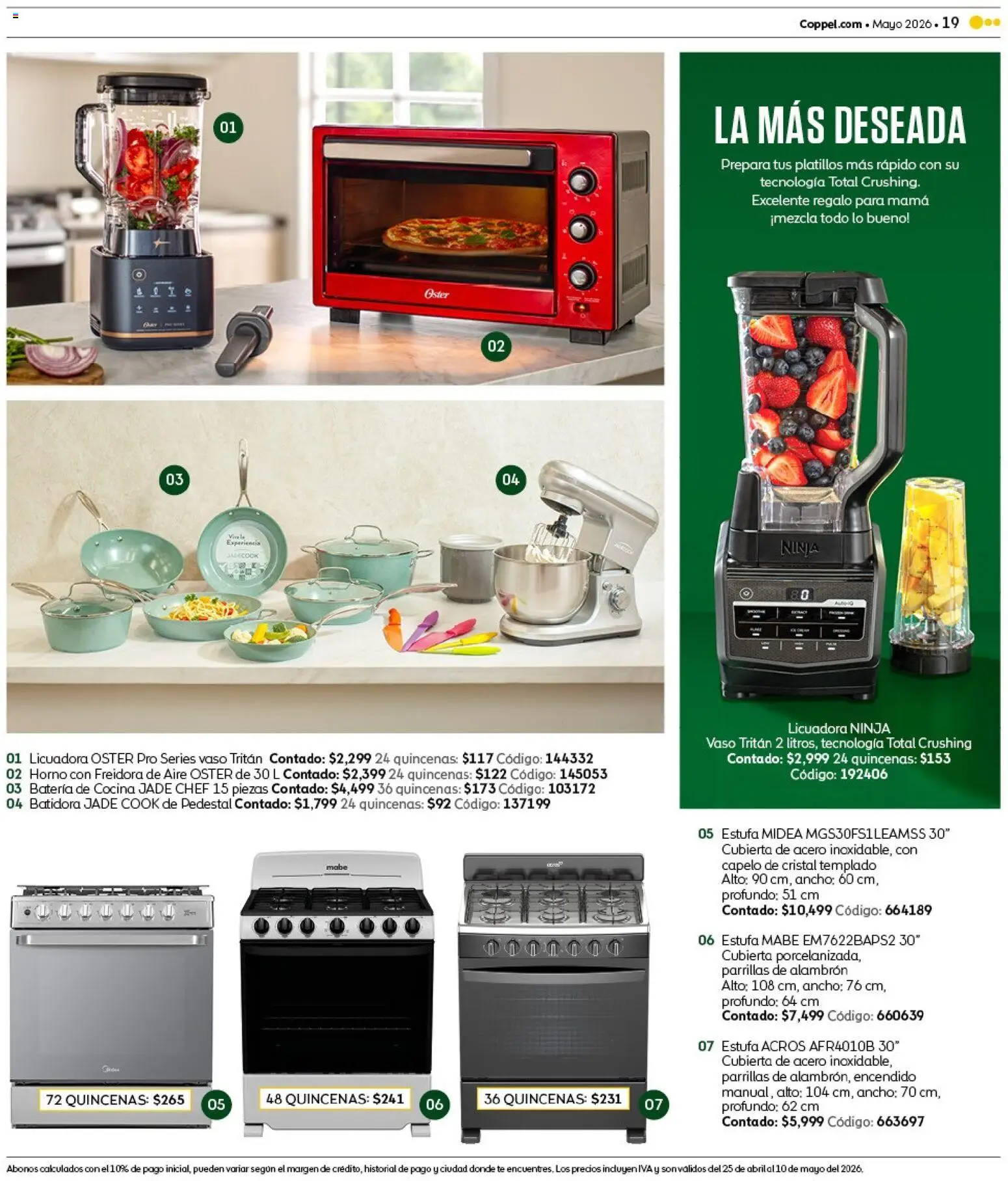 Nuevas ofertas de Coppel válidas en toda la República Mexicana desde el 25.04.2026. ¡Encuentra las mejores ofertas en Coppel catálogo Claro que la vas a querer! | Página: 19 | Productos: Freidora de aire, Licuadora, Cocina, Té