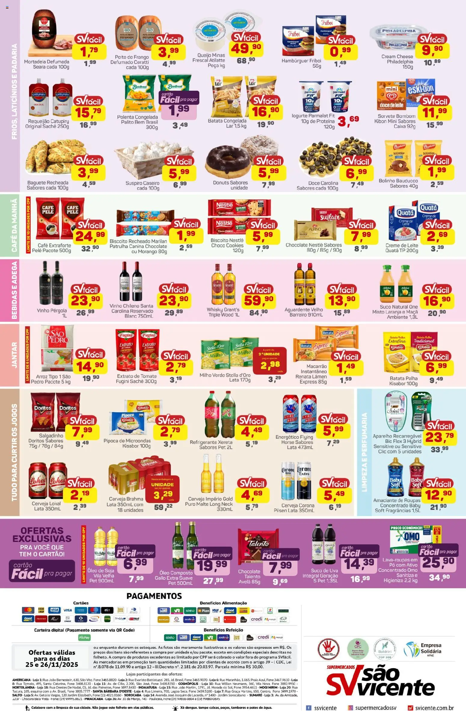 Supermercados São Vicente Folheto - válido de 25.11.2025 | Página: 2 | Produtos: Pó, Energético, Chocolate, Hambúrguer