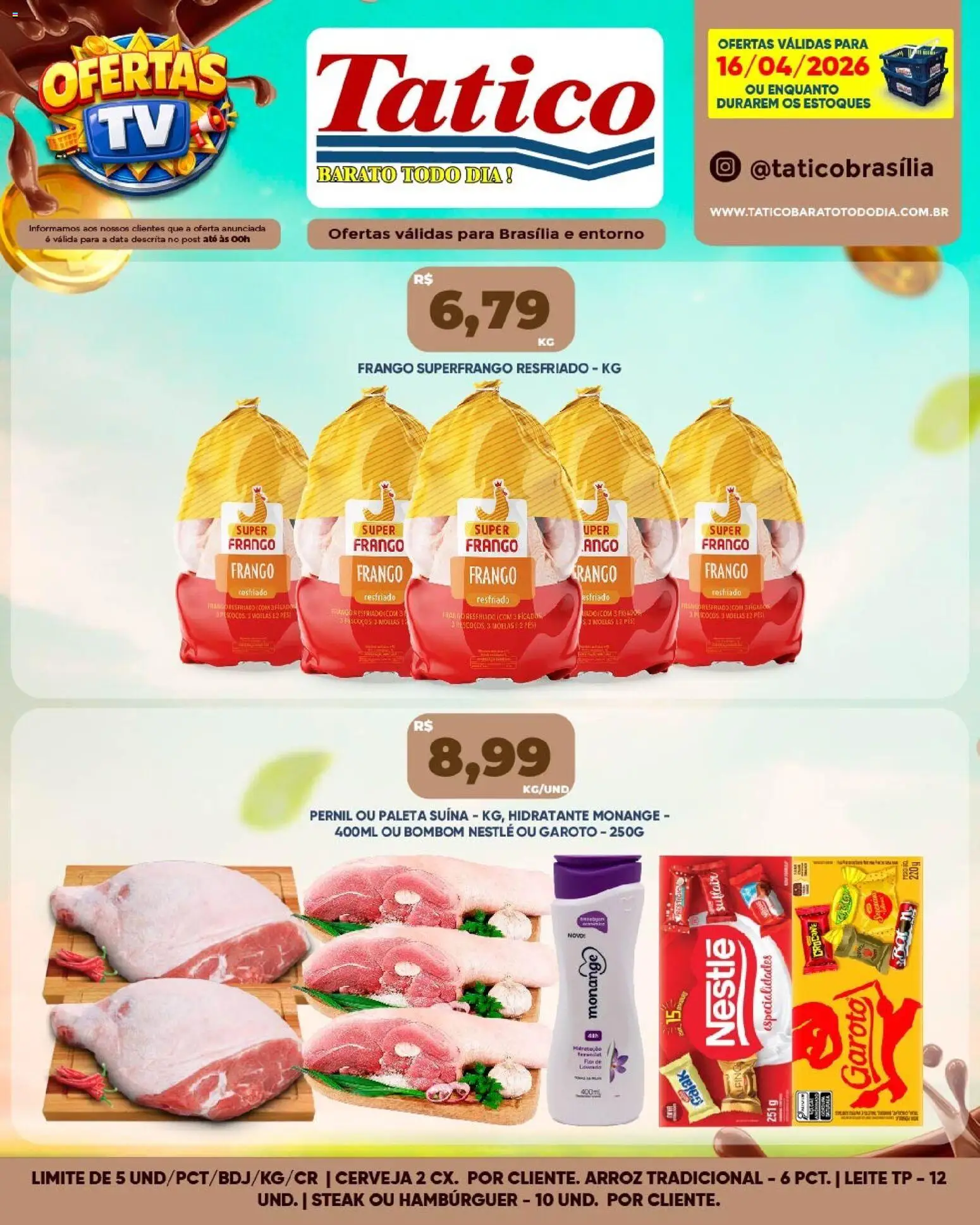 Tatico Folheto - válido de 16.04.2026 | Página: 10 | Produtos: Leite, Hambúrguer, Frango, Bombom