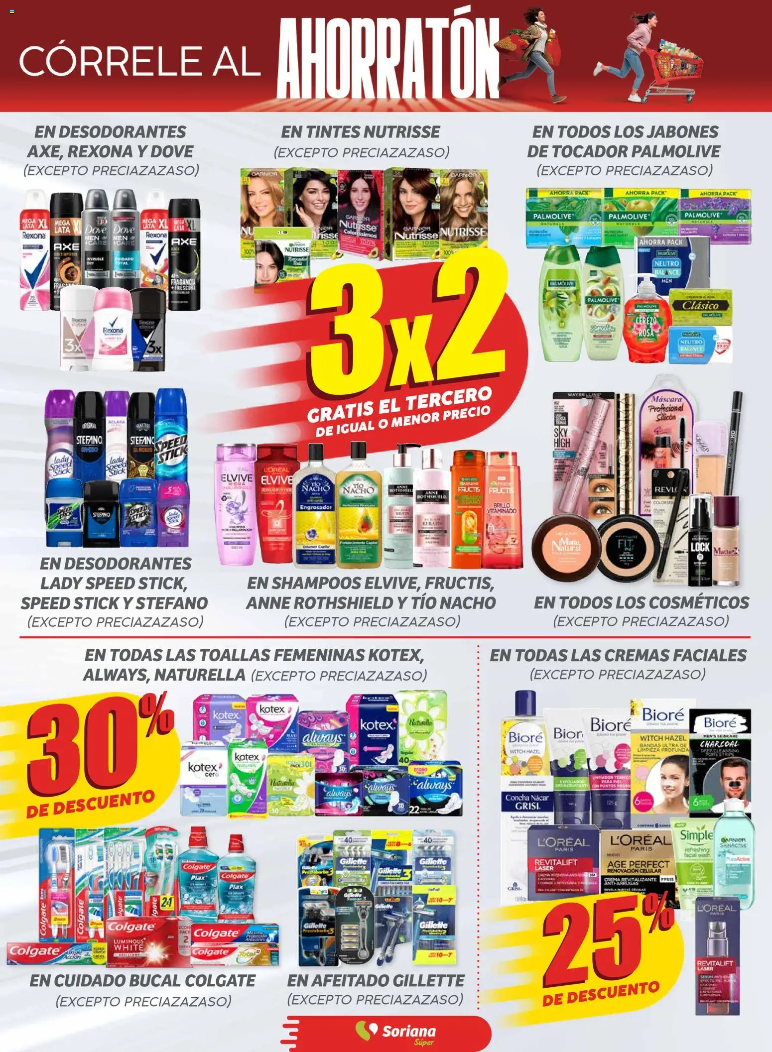 Nuevas ofertas de Soriana válidas en toda la República Mexicana desde el 13.11.2025. ¡Encuentra las mejores ofertas en Soriana - Ahorratón Súper: Ags, Nay, Jal, Qro, Col, Mich, Gto, Hgo, Tlax, Mor, Pue, Gro, Oax, Edo. de Mex, Valle de México, Zac y! | Página: 4 | Productos: Crema, Brillo, Toallas, Fragancia