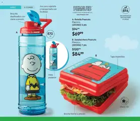 Vista previa de B. Sandwichera Peanuts, Plástico. (205356) 7 pts, nuevo folleto de la tienda, válido en México a partir del 07.11.2025 | Página: 174 | Productos: Sandwichera, Botella