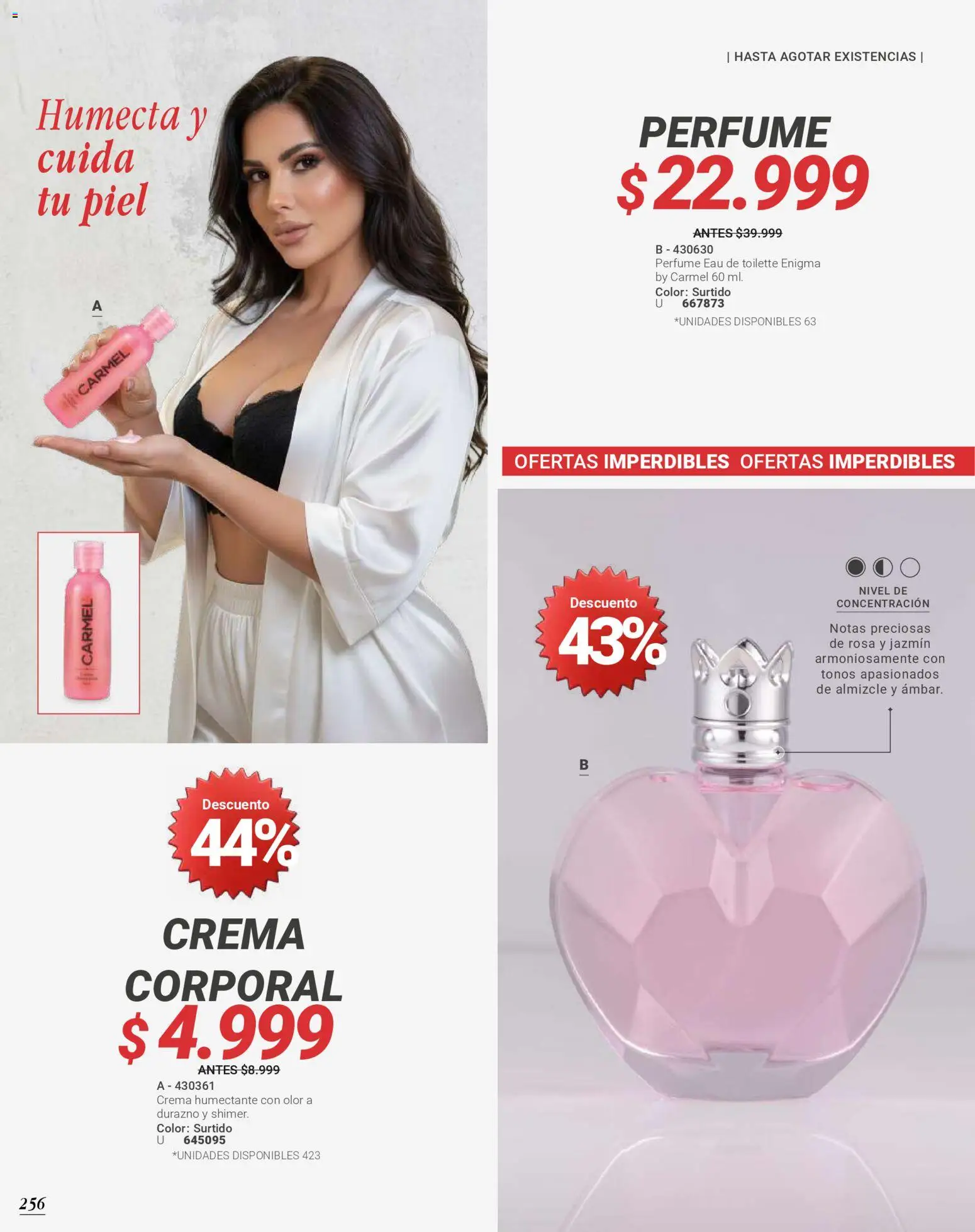 Carmel revista - valida desde el 01.04.2026 | Página: 256 | Productos: Crema, Perfume, Eau de toilette, Durazno