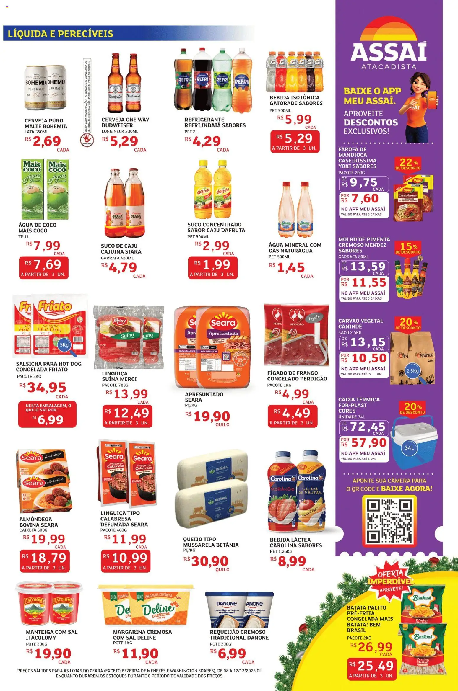 Assaí Atacadista Folheto - válido de 08.12.2025 | Página: 3 | Produtos: Gatorade, Linguiça, Bebida, Sal
