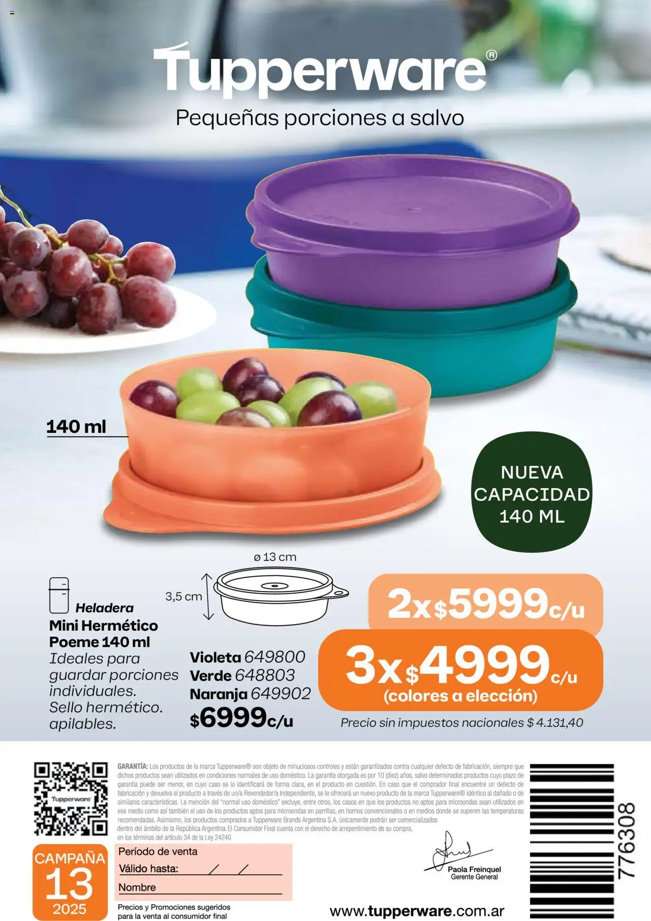 Tupperware Folleto │ válido desde el 11.08.2025 | Página: 117 | Productos: Caso, Campana, Heladera, General