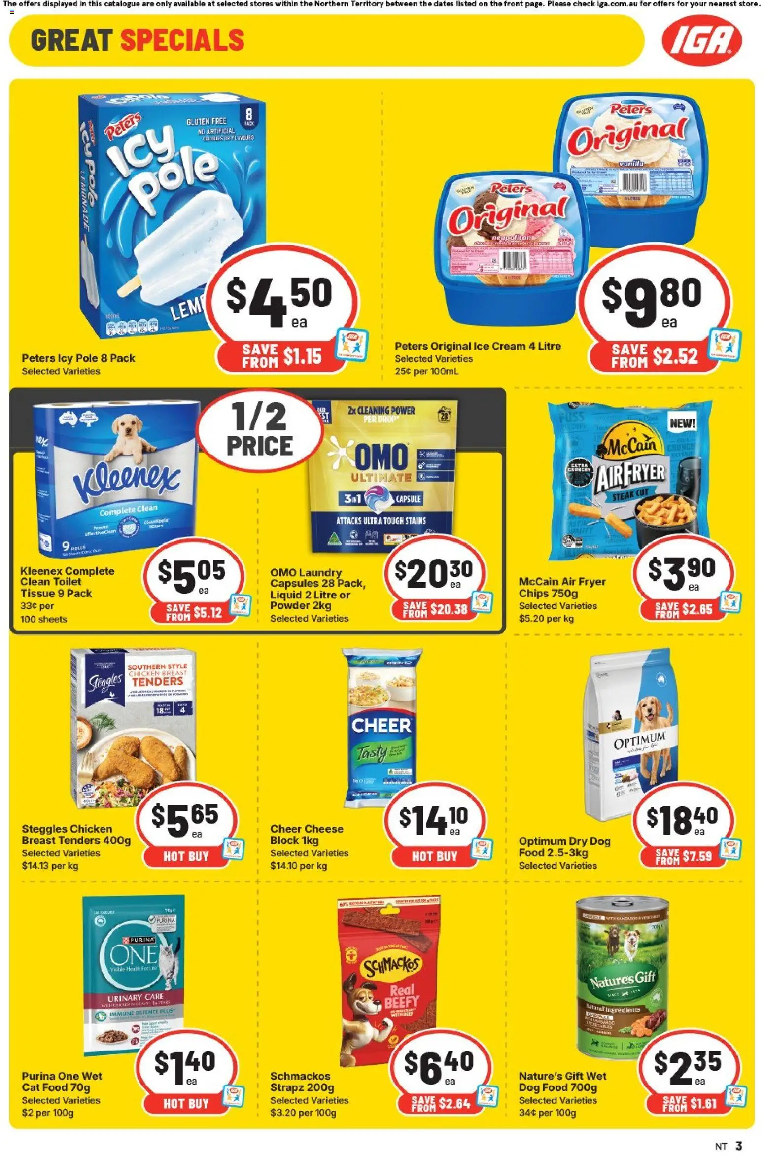 IGA catalogue - valid from 28.01.2026 | Page: 3 | Products: Toilet, Powder, Cream, Steak