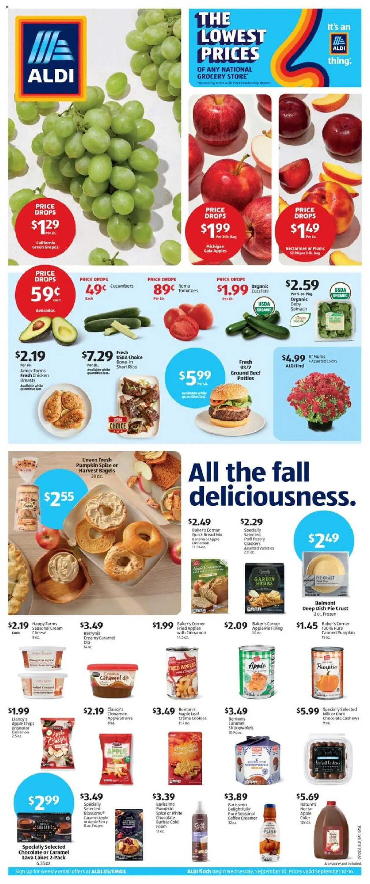 Aldi Weekly Ad - valid from 10.09.2025 | Page: 1 | Products: Cider, Milk, Cheese, Chips