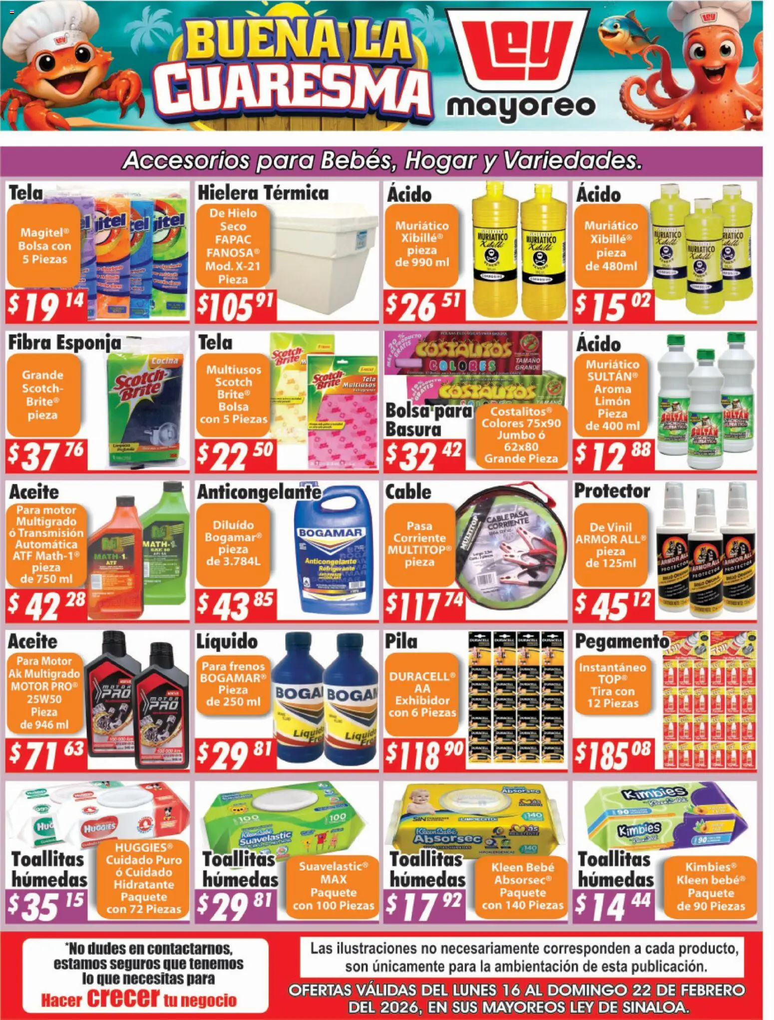 Nuevas ofertas de Casa Ley válidas en toda la República Mexicana desde el 16.02.2026. ¡Encuentra las mejores ofertas en Casa Ley folleto Sinaloa! | Página: 1 | Productos: Bolsa, Limón, Pegamento, Cocina